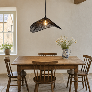 glyph-winged woven lights unique pendant light in a sunlit breakfast nook