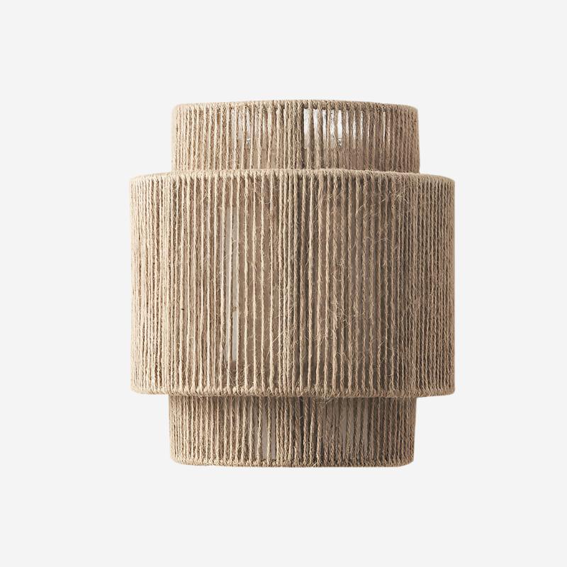 Vintage Hand-Woven Hemp Rope Half Cylinder Wall Lamp