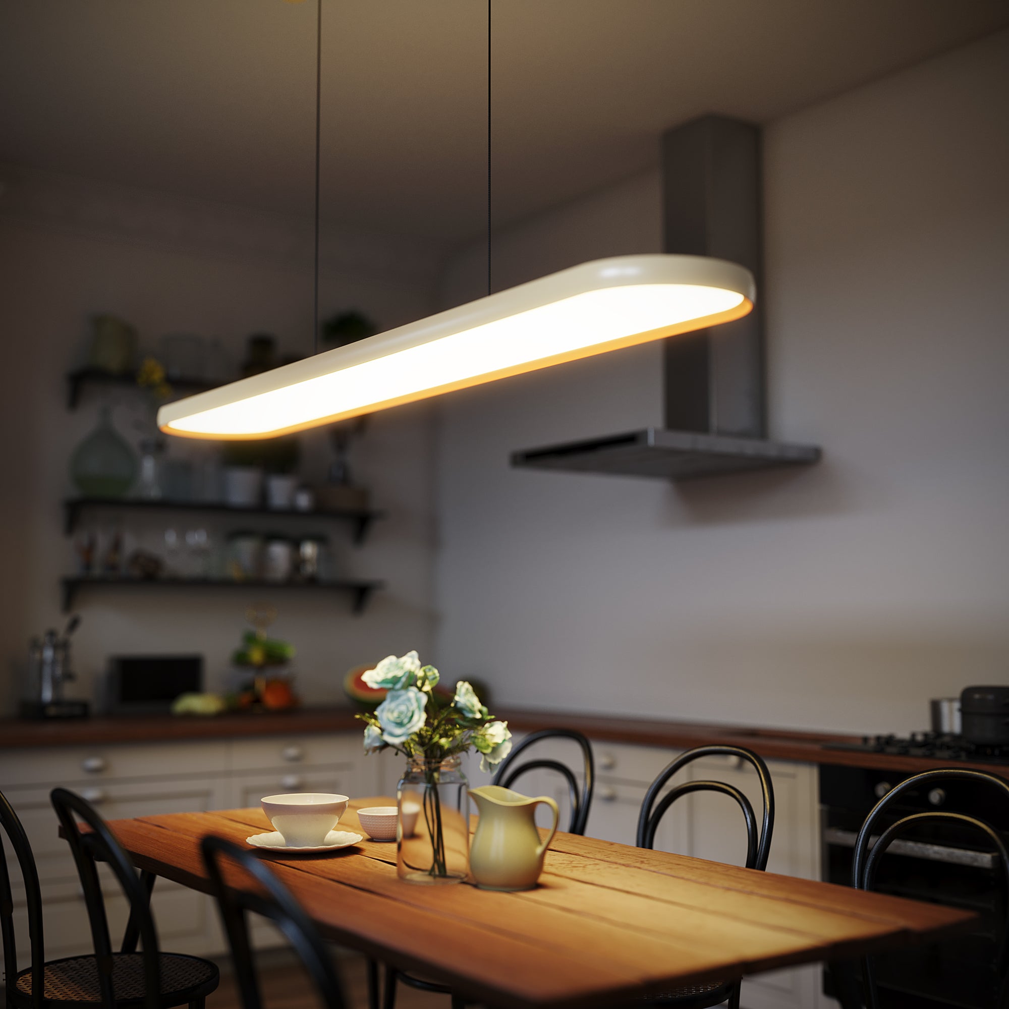 Ivory and Orange Modern LED Pendant Light