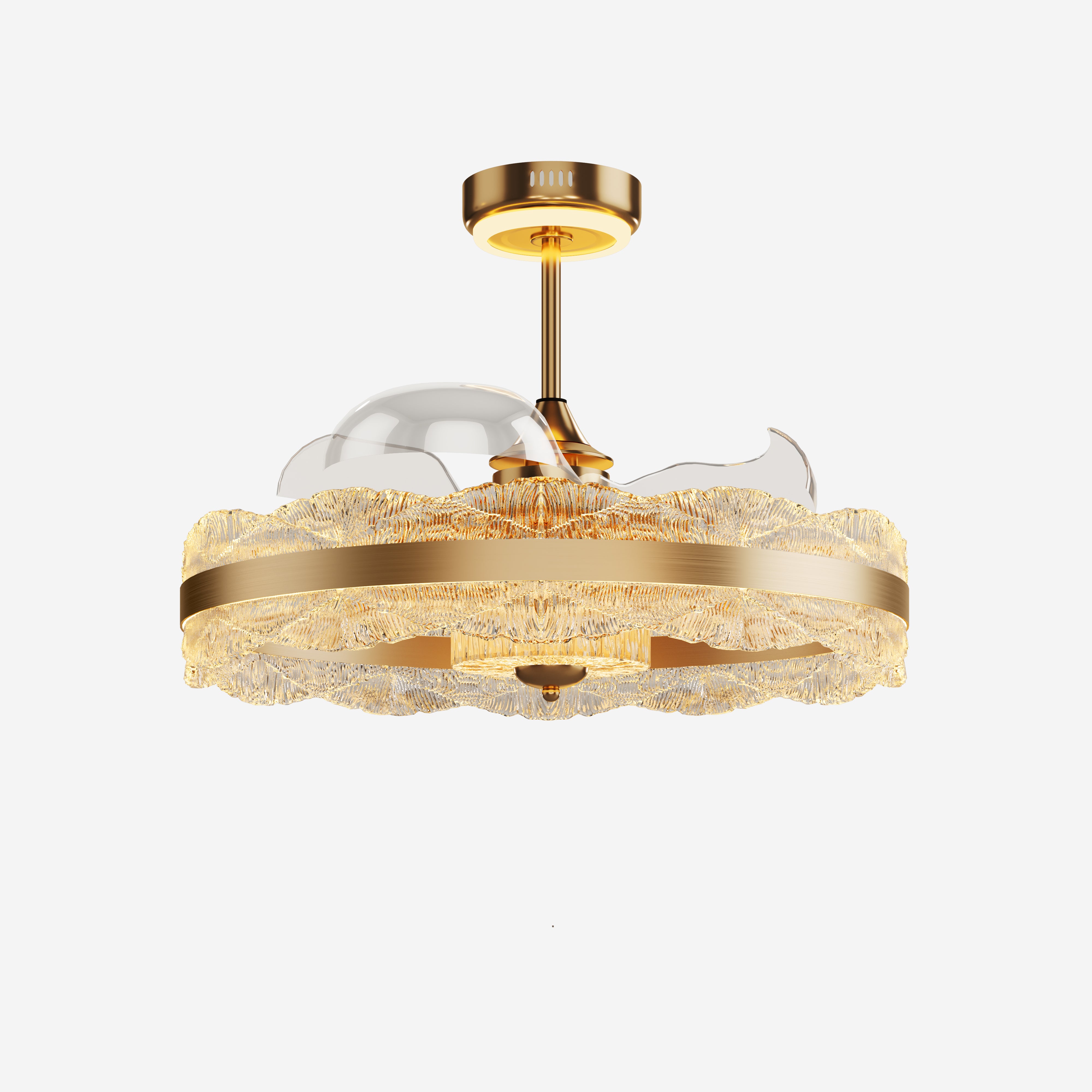 Acrylic Adjustable Colour Temperature Fan Light with Remote & Timer Control