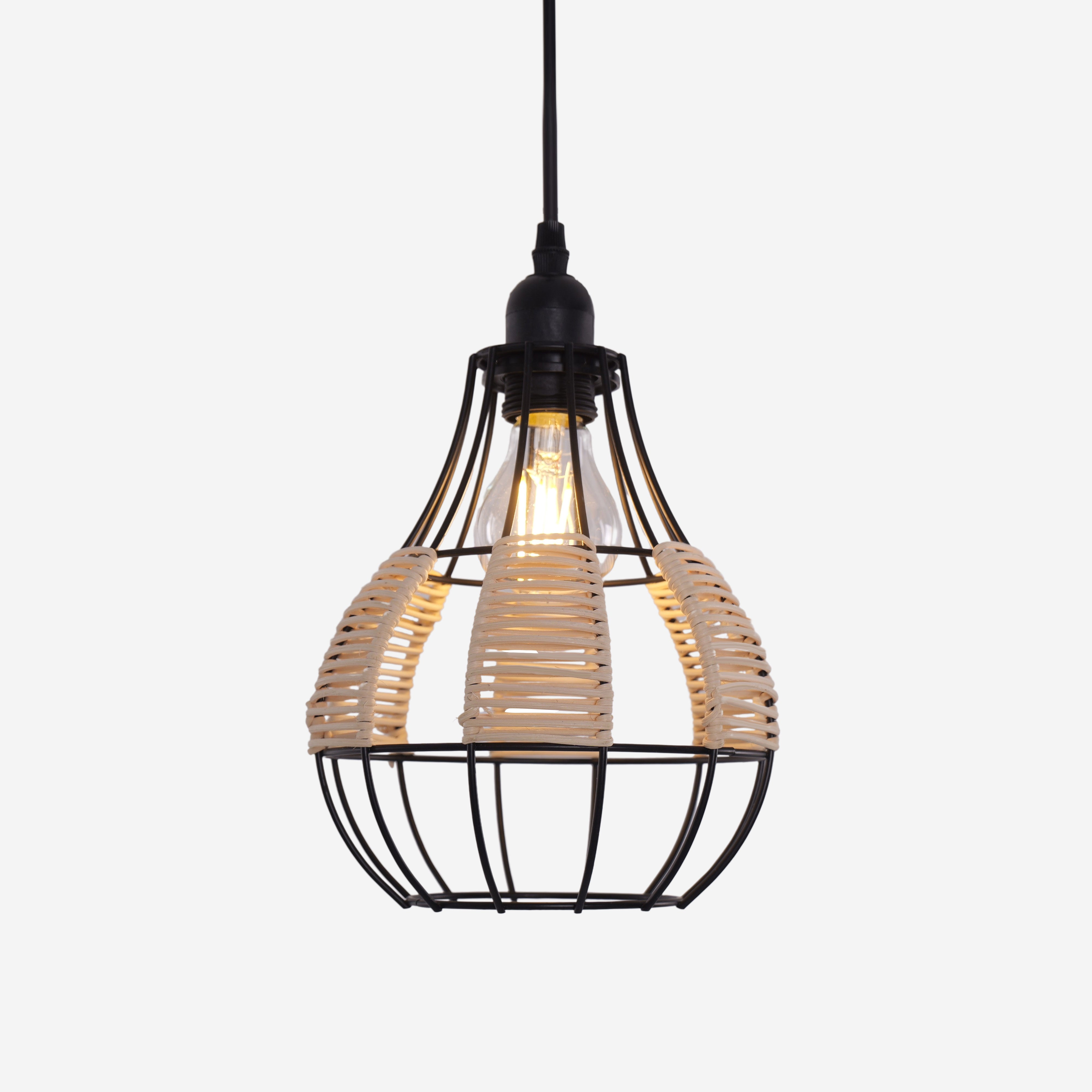 Basketweave Rattan Pendant Light for Cozy Earthy Elegance