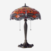 Tiffany Table Lamp | Handcrafted Stained Glass Dragonfly Series