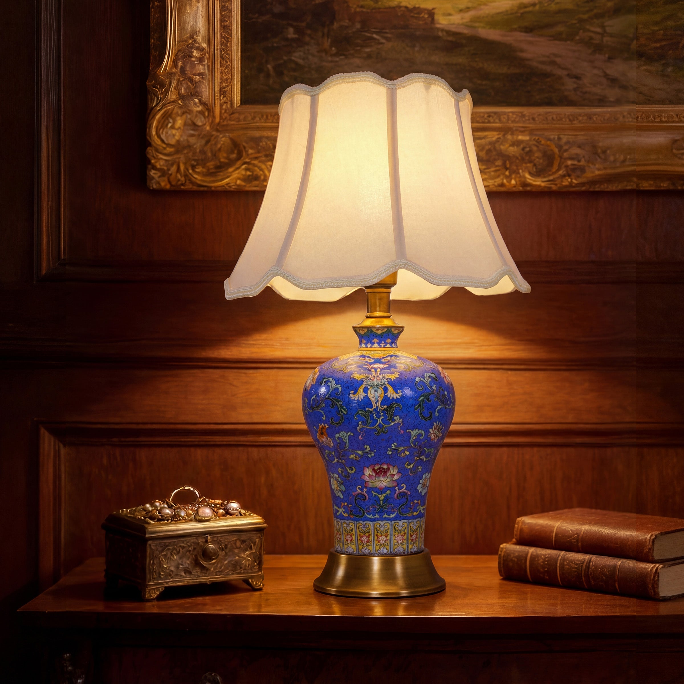 Elegant Handcrafted Ceramic Table Lamp Collection with Floral Design