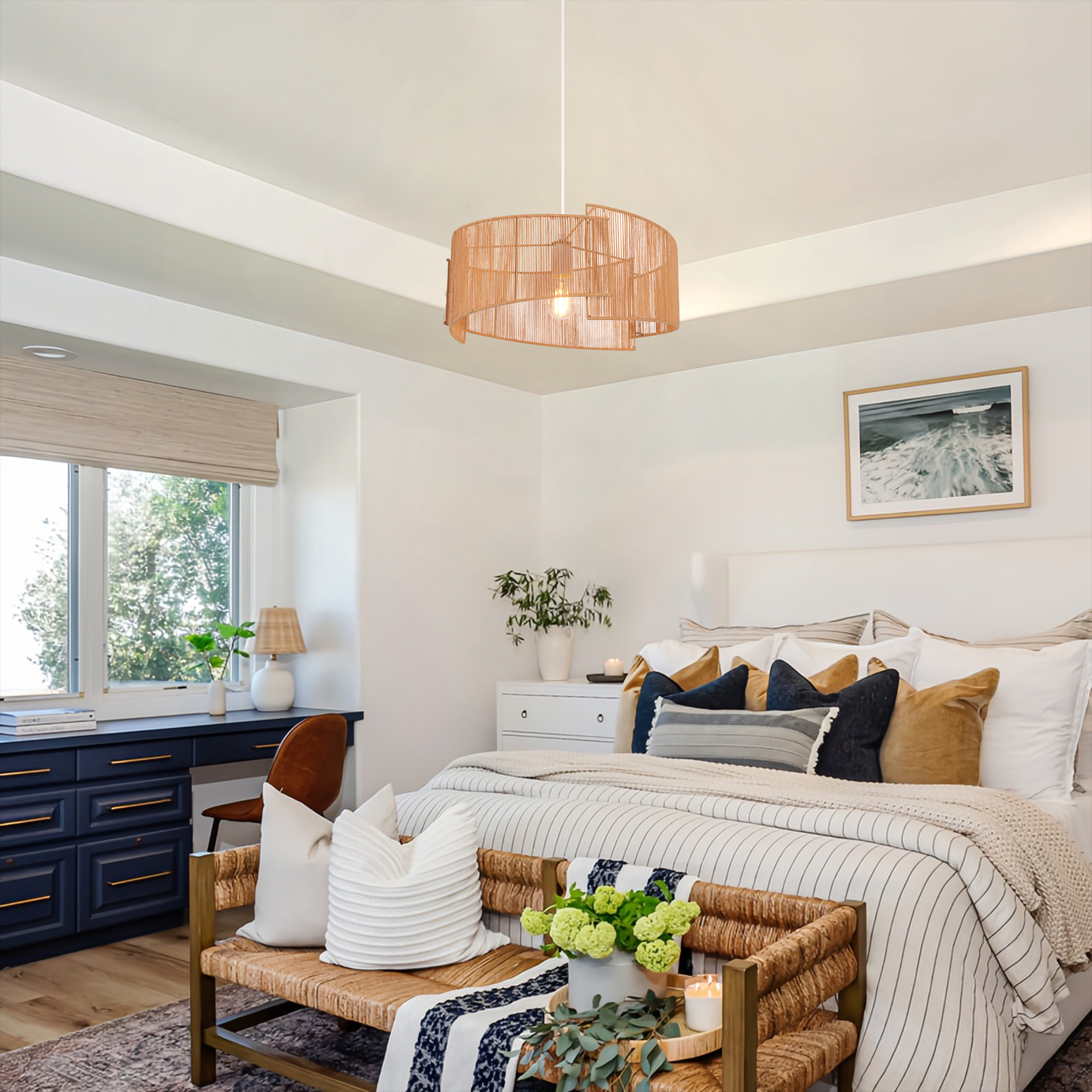 Twist Handwoven Paper Rope Pendant Light for Cozy Living Spaces