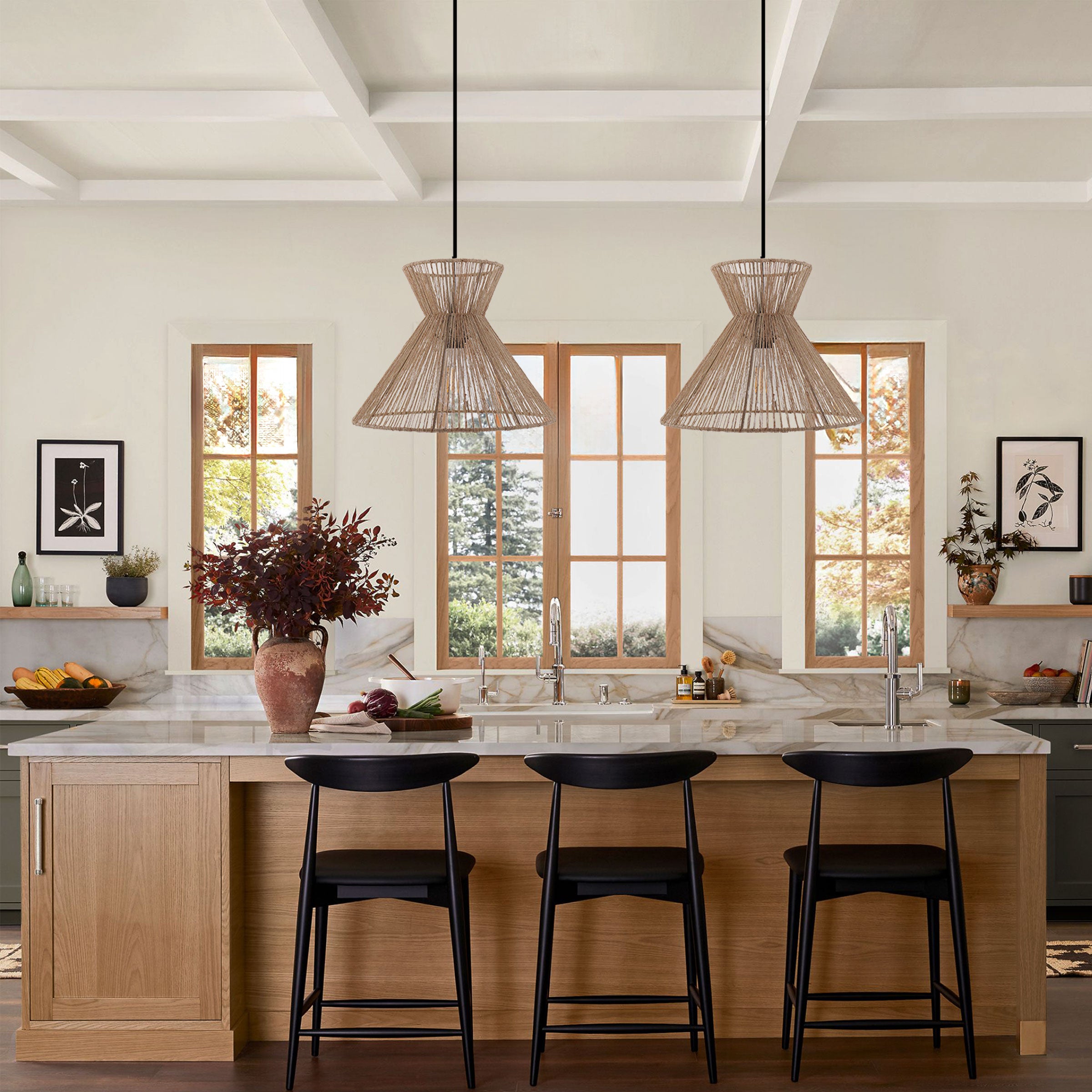 Handcrafted Paper Rope Pendant Light for Cozy Living Spaces