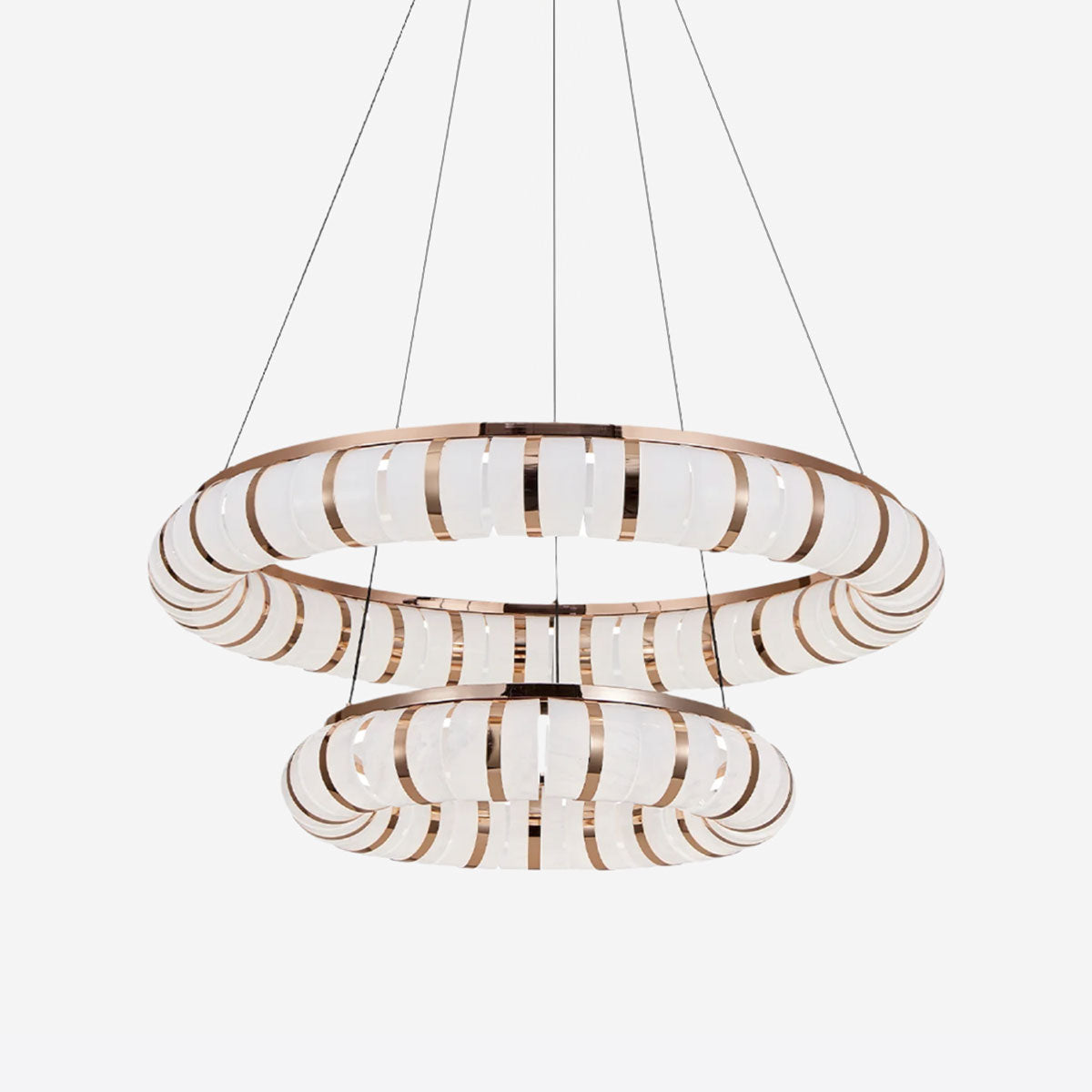 Dual-Ring Modern LED Chandelier with Adjustable Suspension