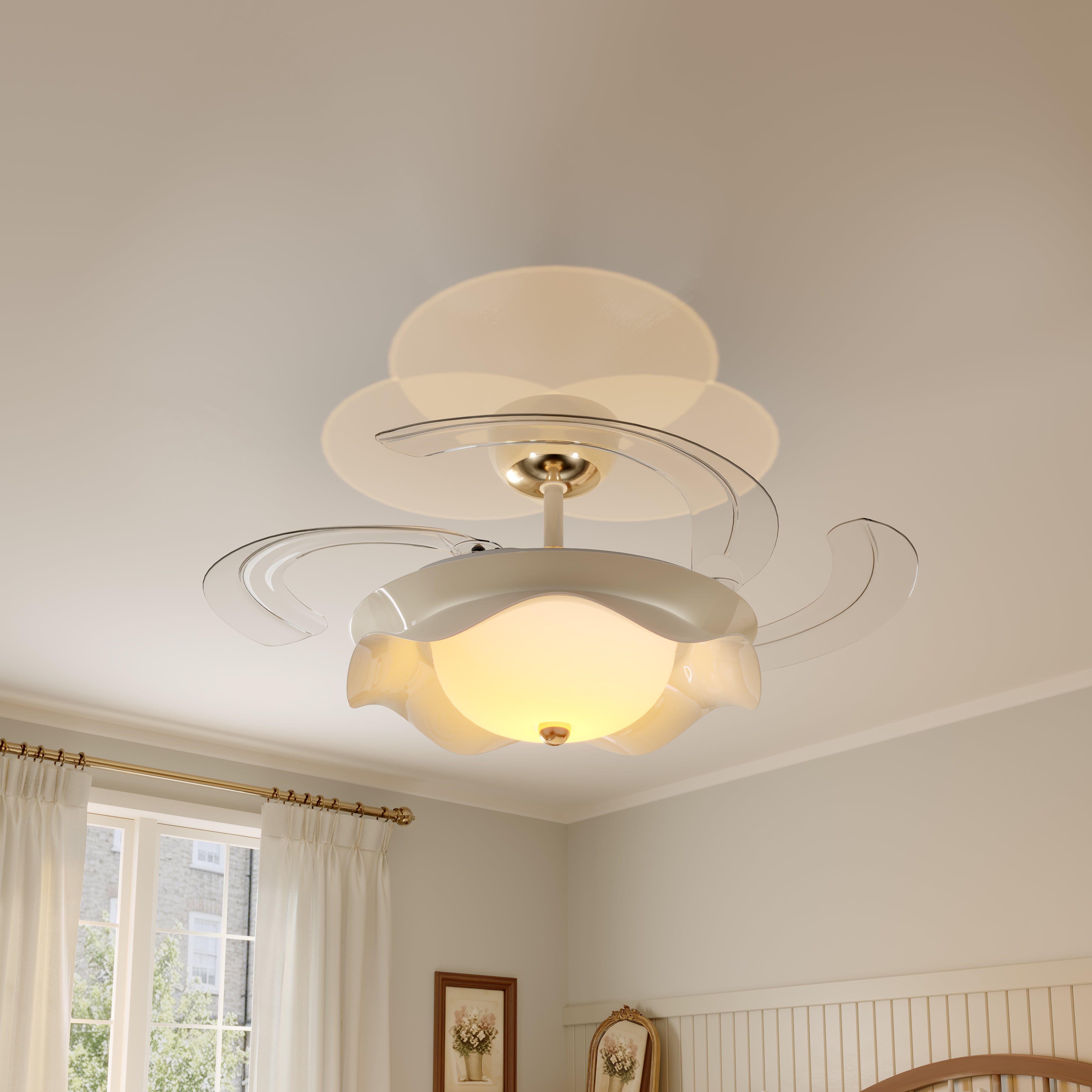 42 Inch Ceiling Fan with Adjustable Downrods and Remote