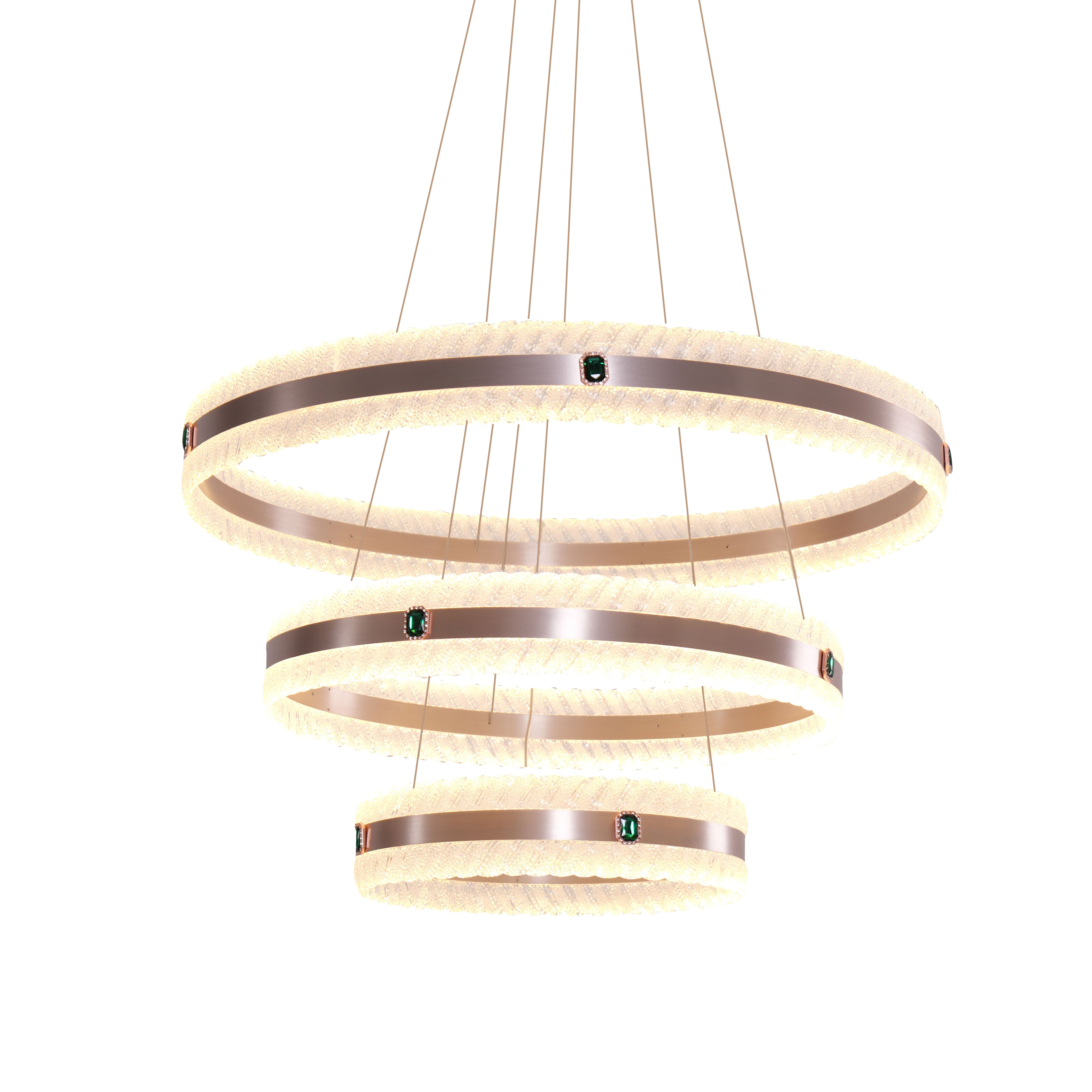Arvia-Elegant Gold Interwoven Ring Chandelier
