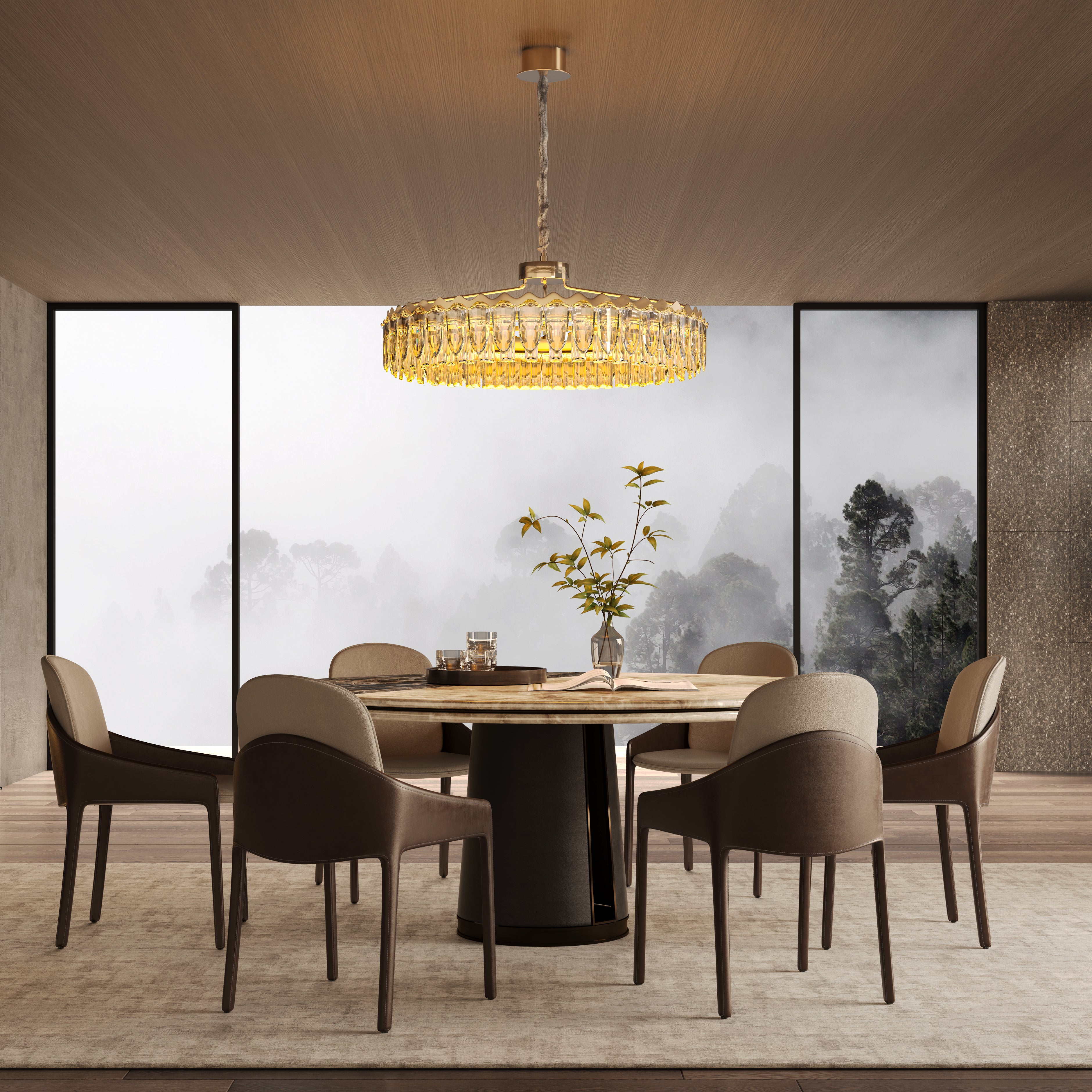 Arvia-Opulent Crystal Elegance Adjustable Chandelier