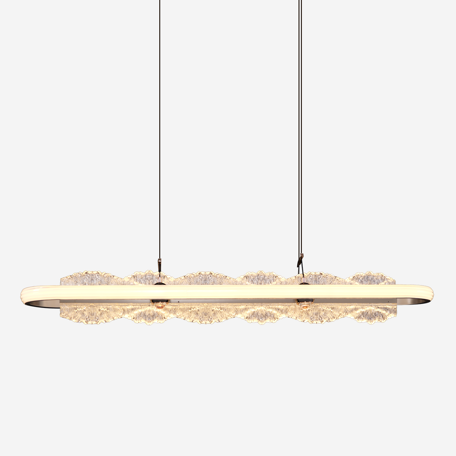 Sleek Aluminum and Acrylic Chandelier for Dinning Area