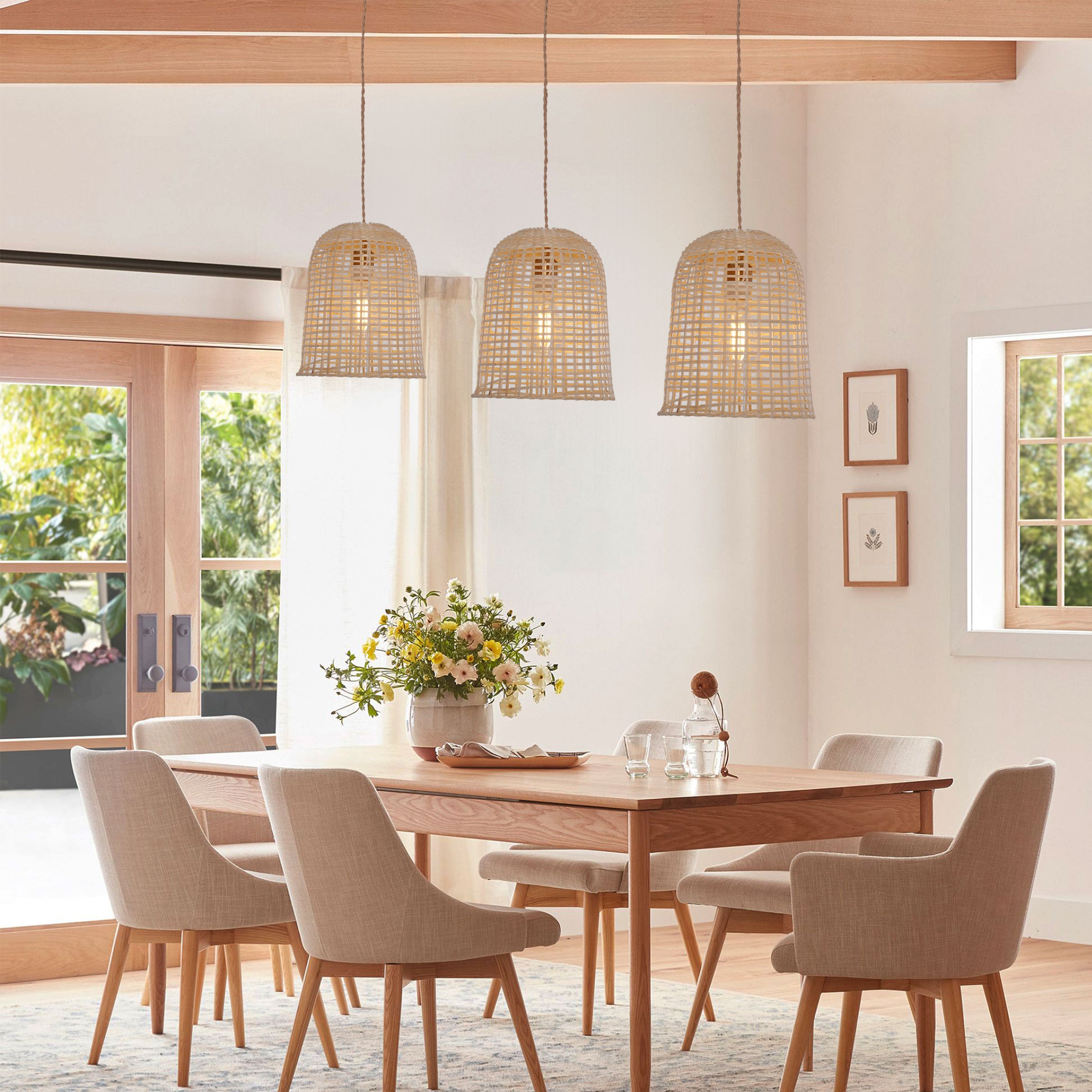 Eco-Friendly Natural Woven Bamboo Pendant Light for Cozy Ambiance