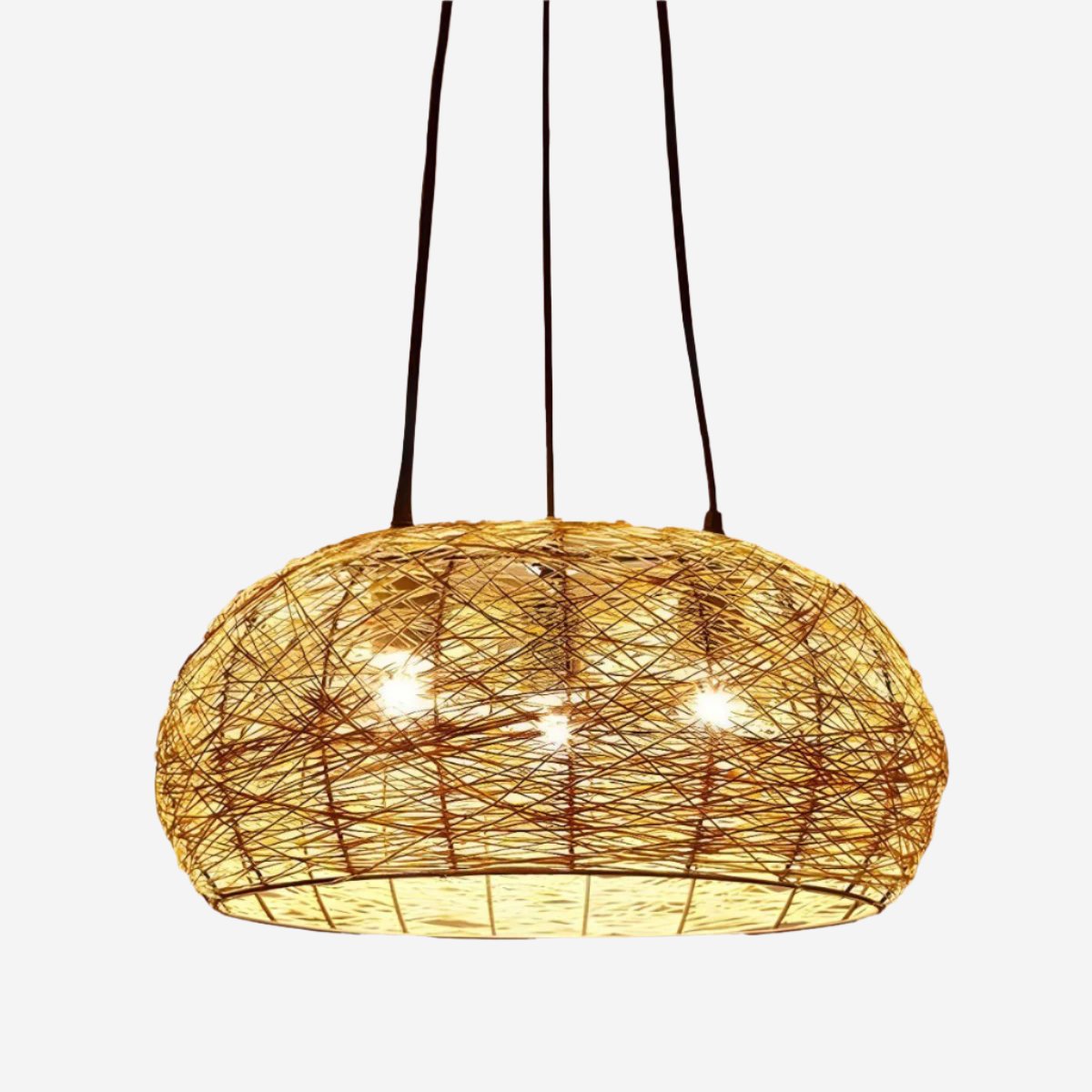 Creative Bird's Nest LED Hemp Rope Rattan Woven Pendant Light