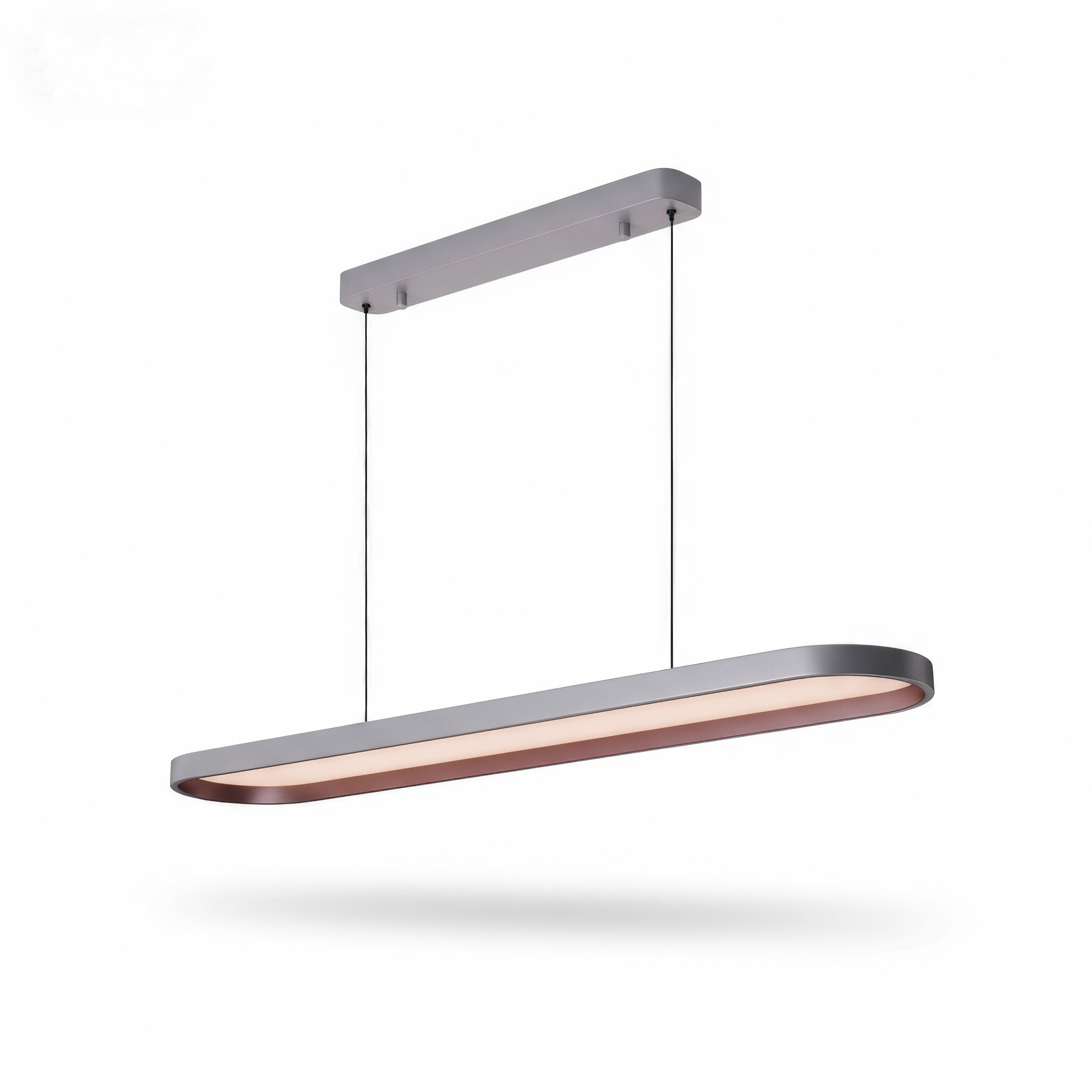 Contemporary Gray-Brown Elliptical Dimmable Pendant Light