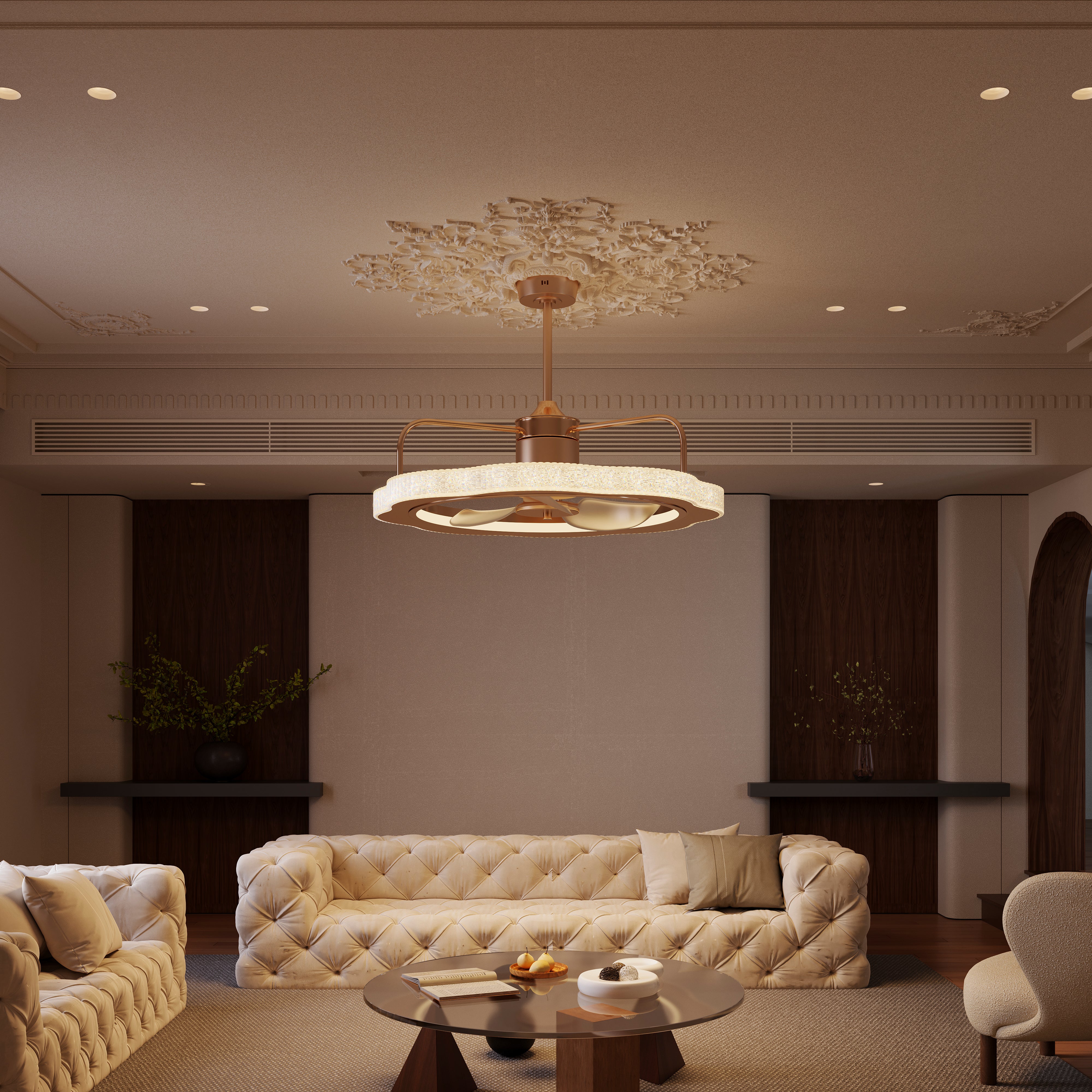 Modern Reversible 3-Blade Metal Ceiling Fan Light with Remote Control