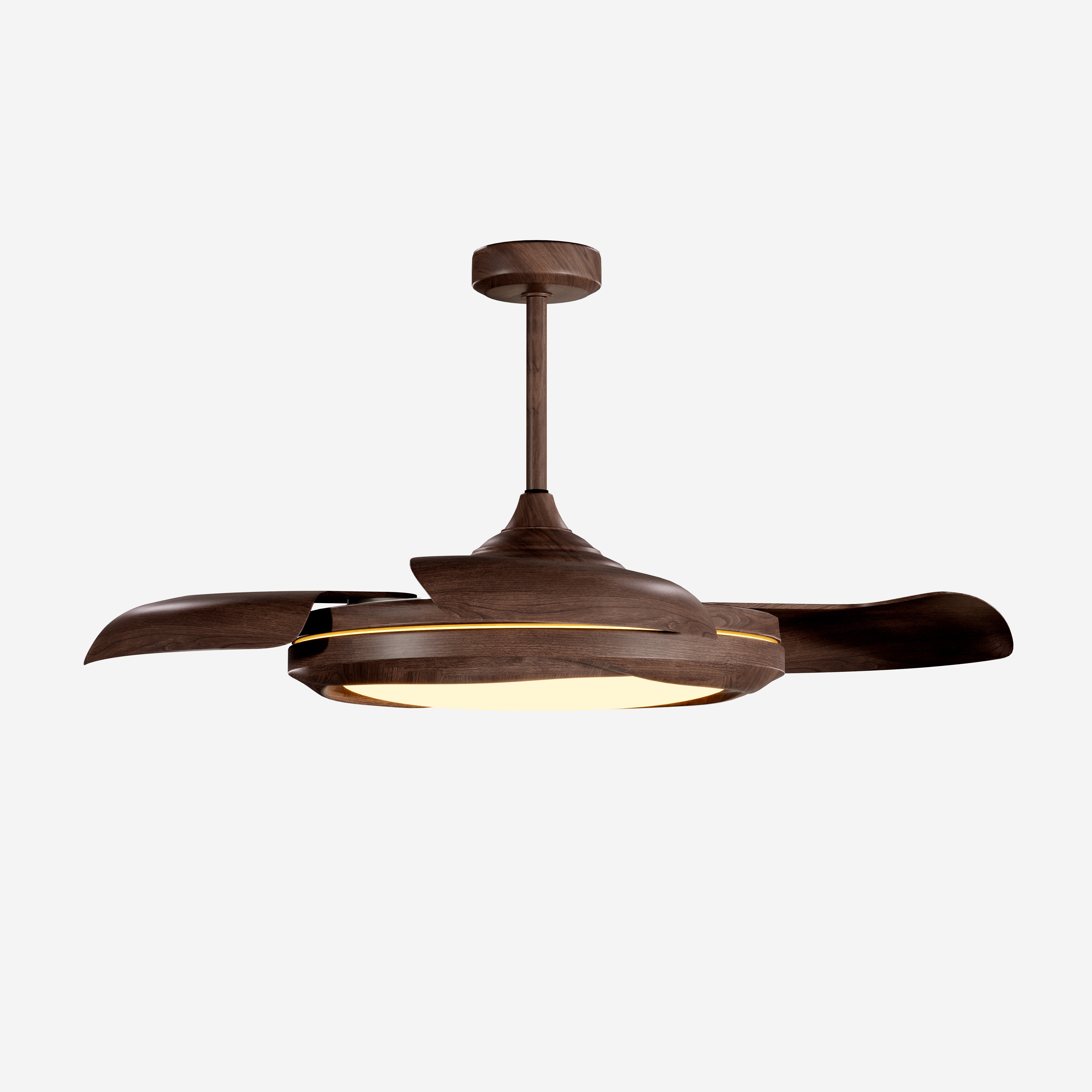 Copper Halo Ceiling Fan Light with Remote Control & Adjustable Color Temperature