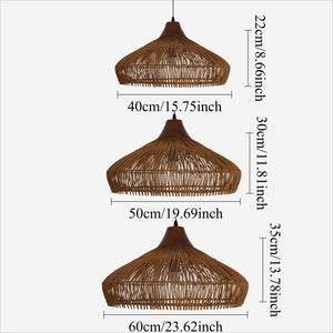 Handmade bamboo pendant light for kitchen island