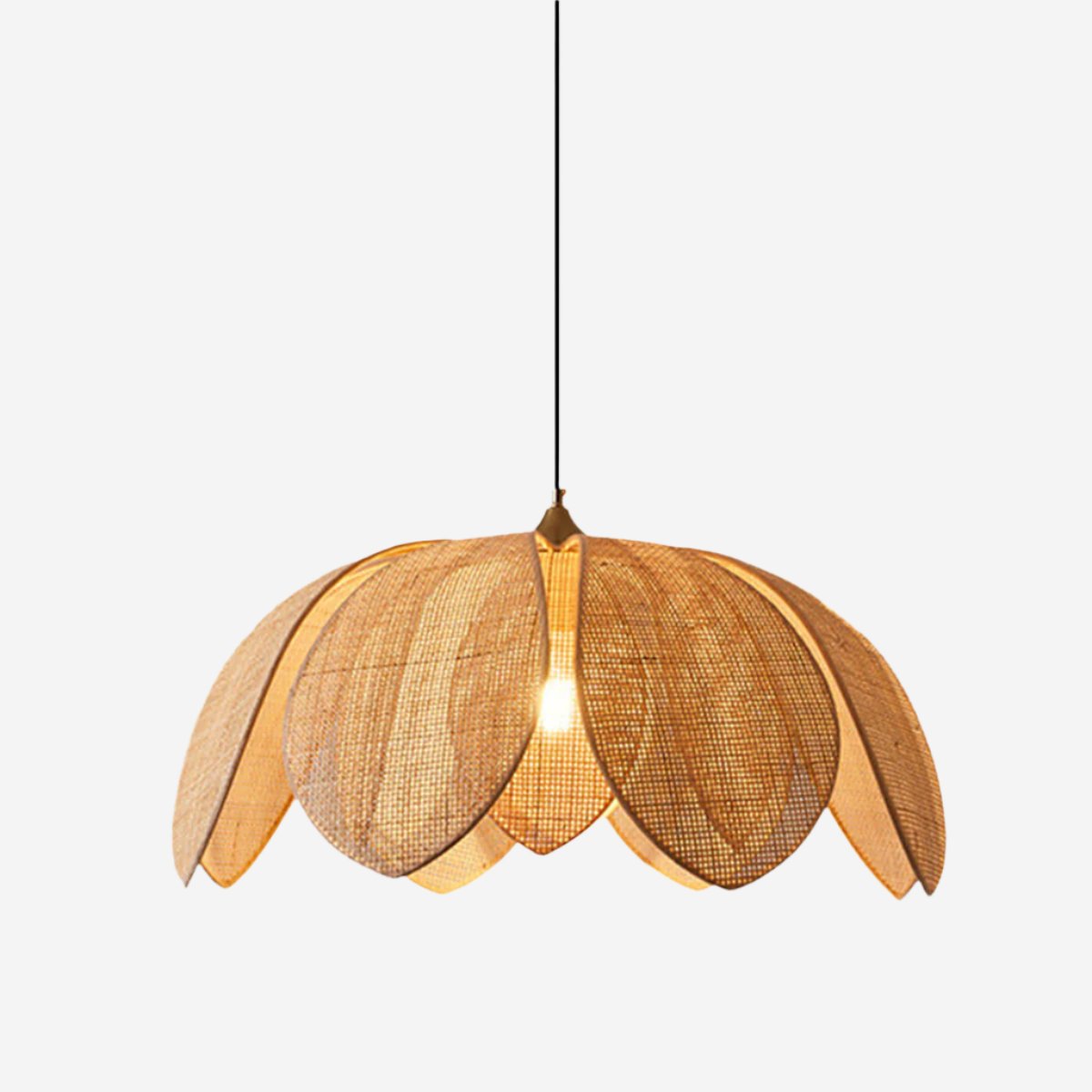 Handcrafted Rattan Weave Petal-Shaped Creative Pendant Lights