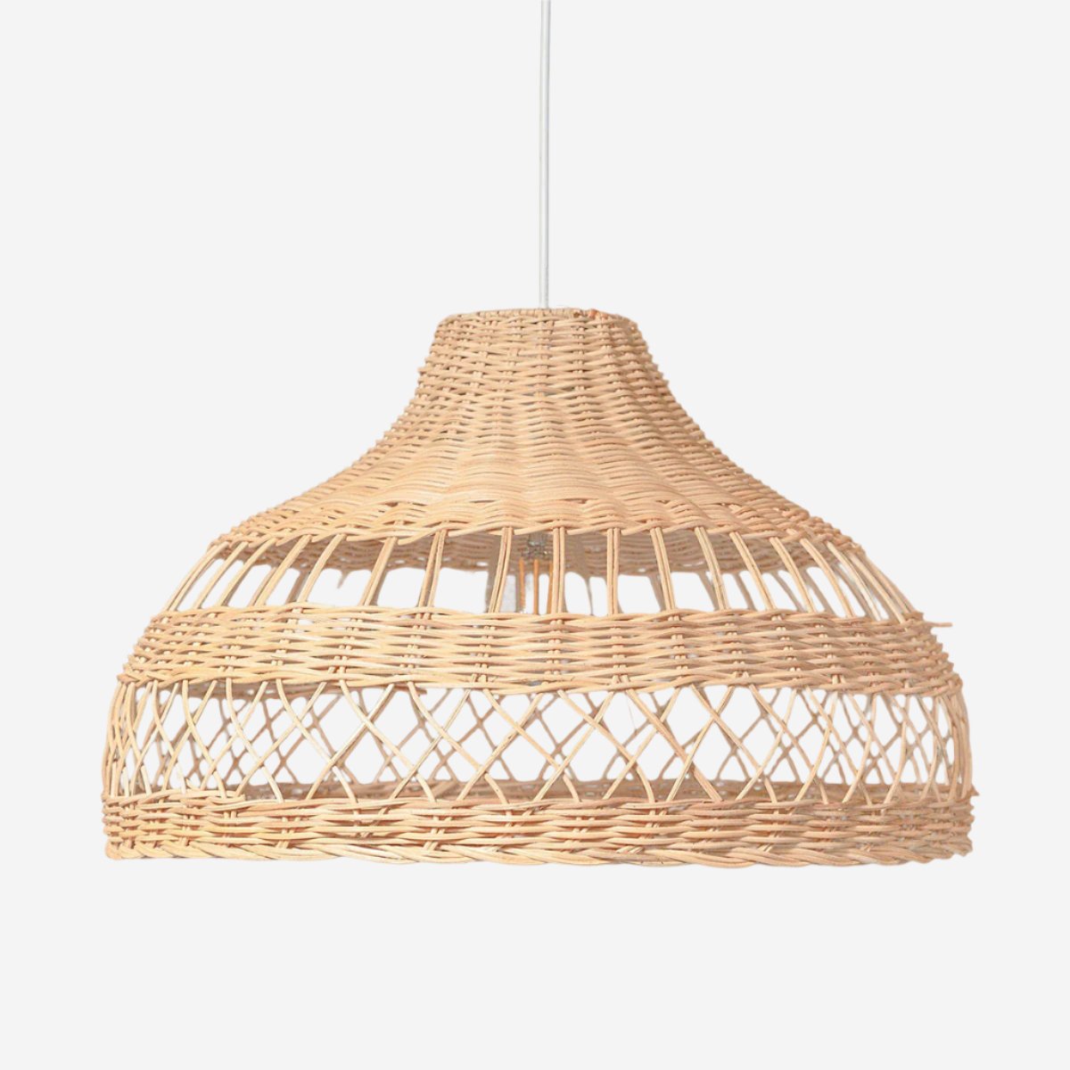 Handwoven Rattan Woven Pendant Light Retro Country Lamp Fixture for Dining Room