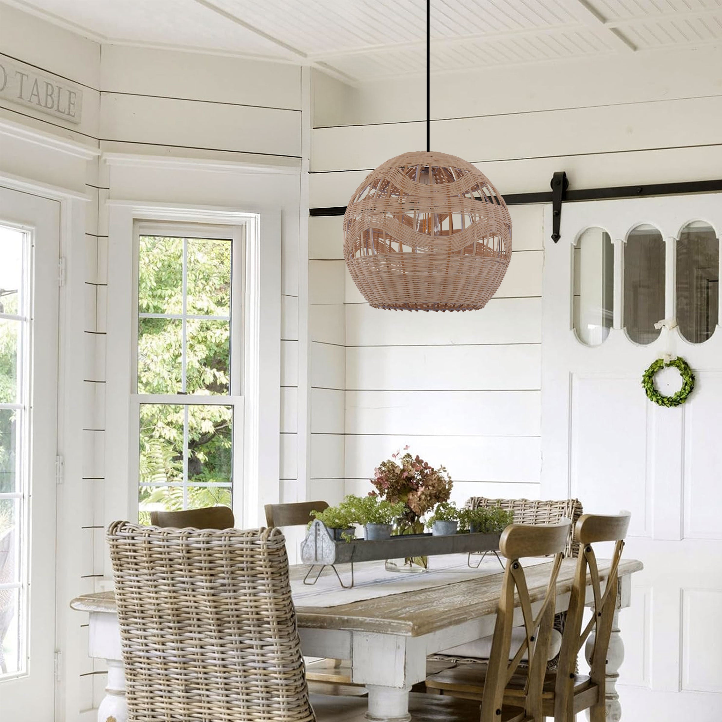 Boho-Chic Handcrafted Rattan Pendant Light with Warm Ambient Glow