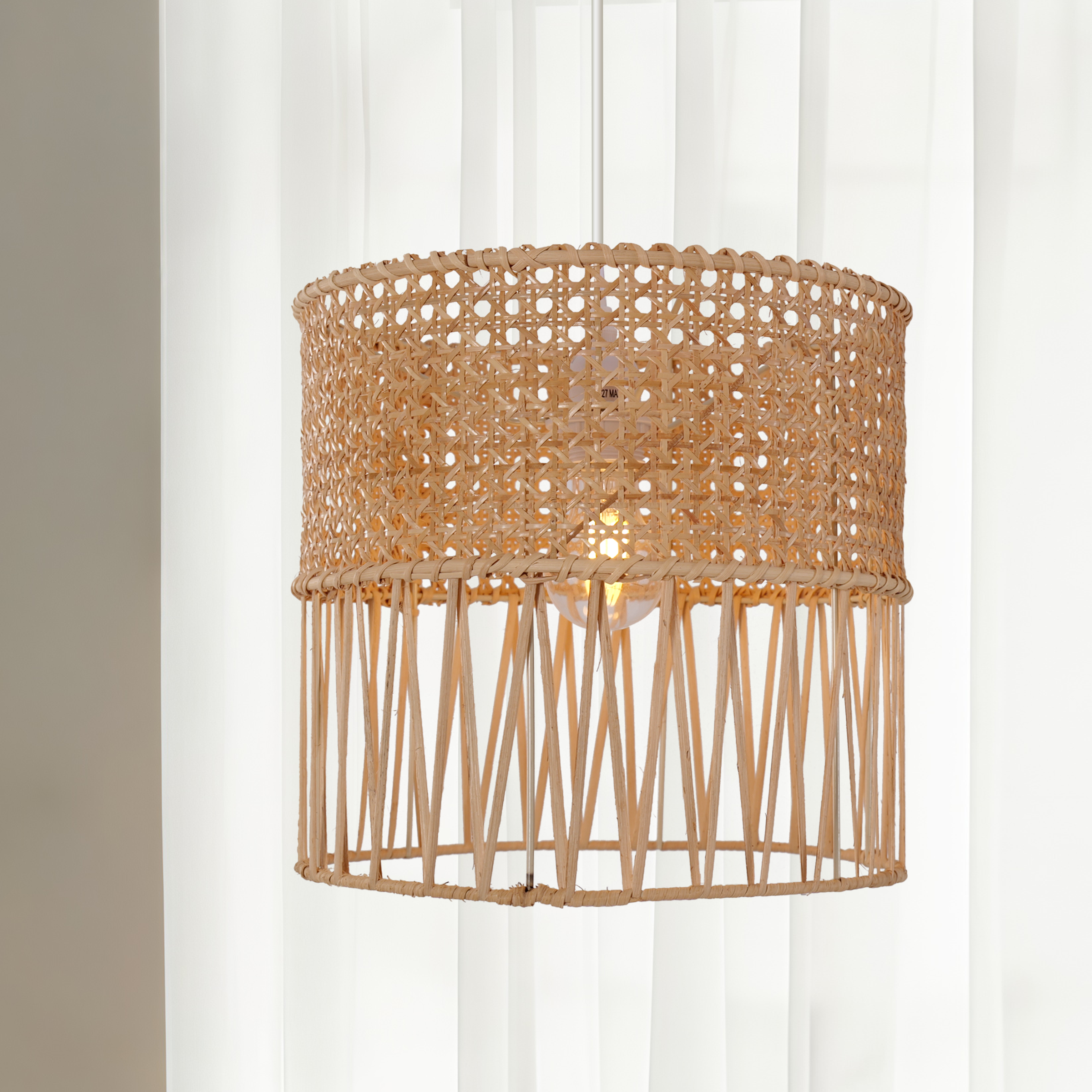 Wabi-Sabi Style Hand-woven Rattan Pendant Light