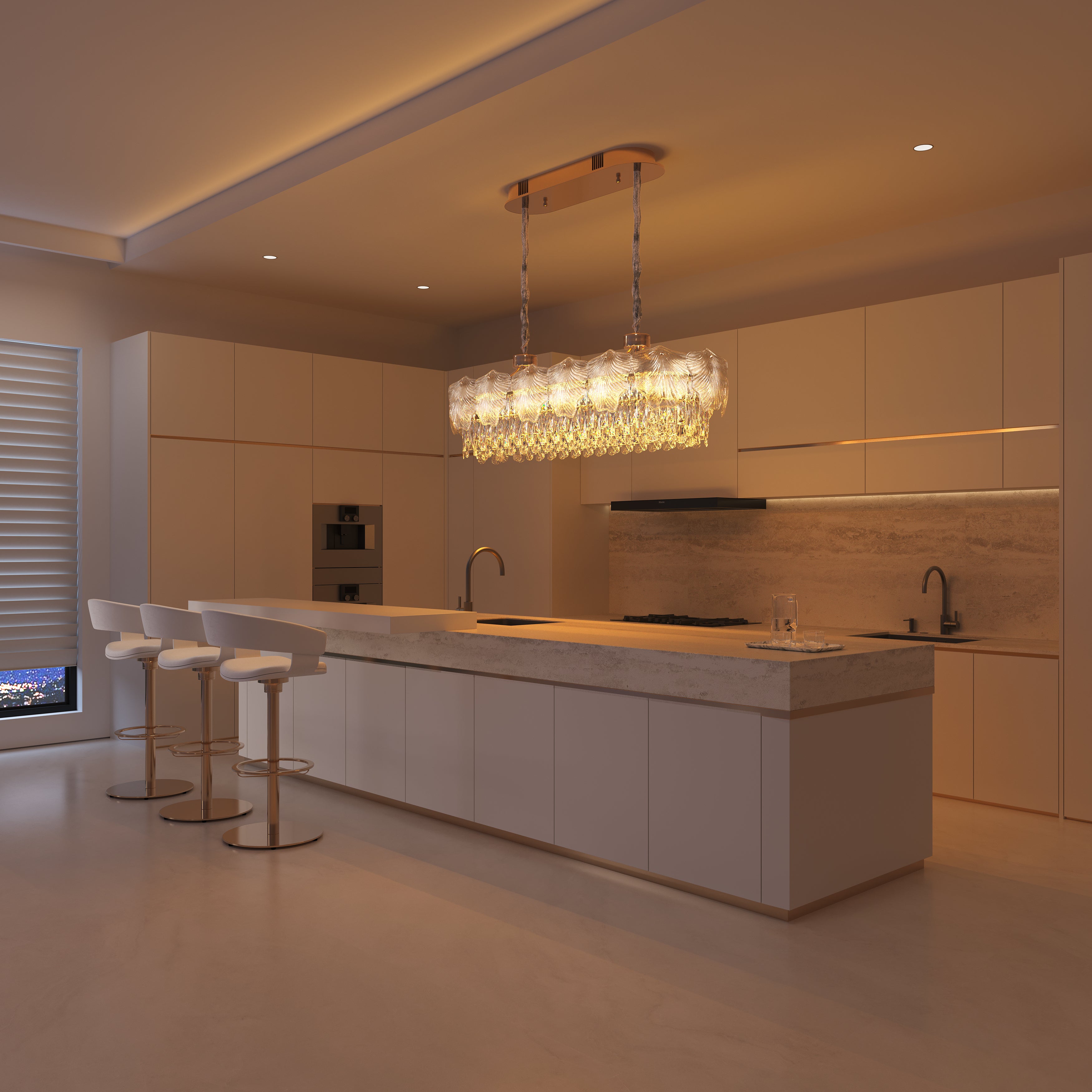 Kitchen Island Lighting Modern Luxury Crystal Dimmable Pendant Light