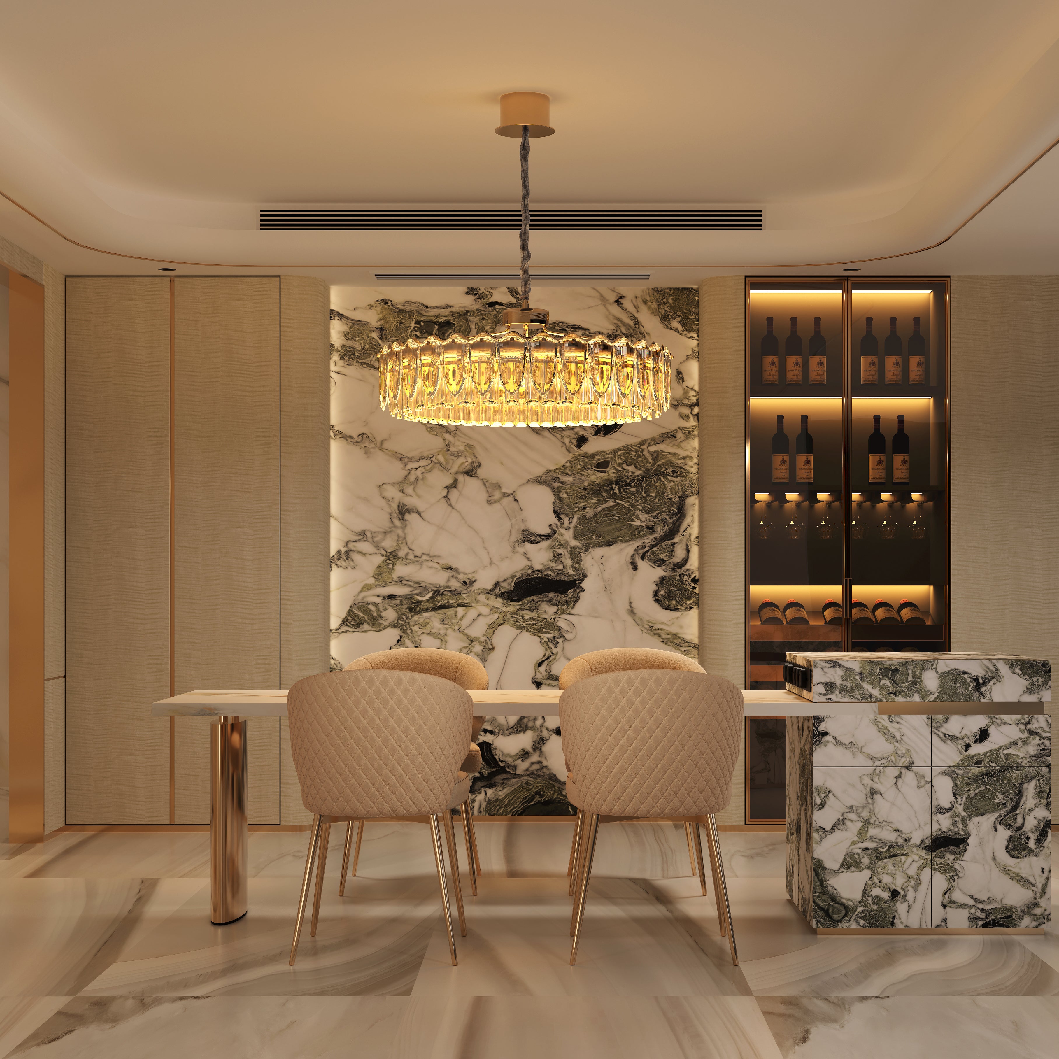 Opulent Crystal Elegance Adjustable Pendant Light