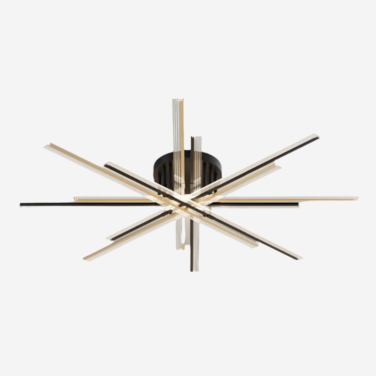 Crossed Line Modern Flush Mount Ceiling Light in Black/Gold