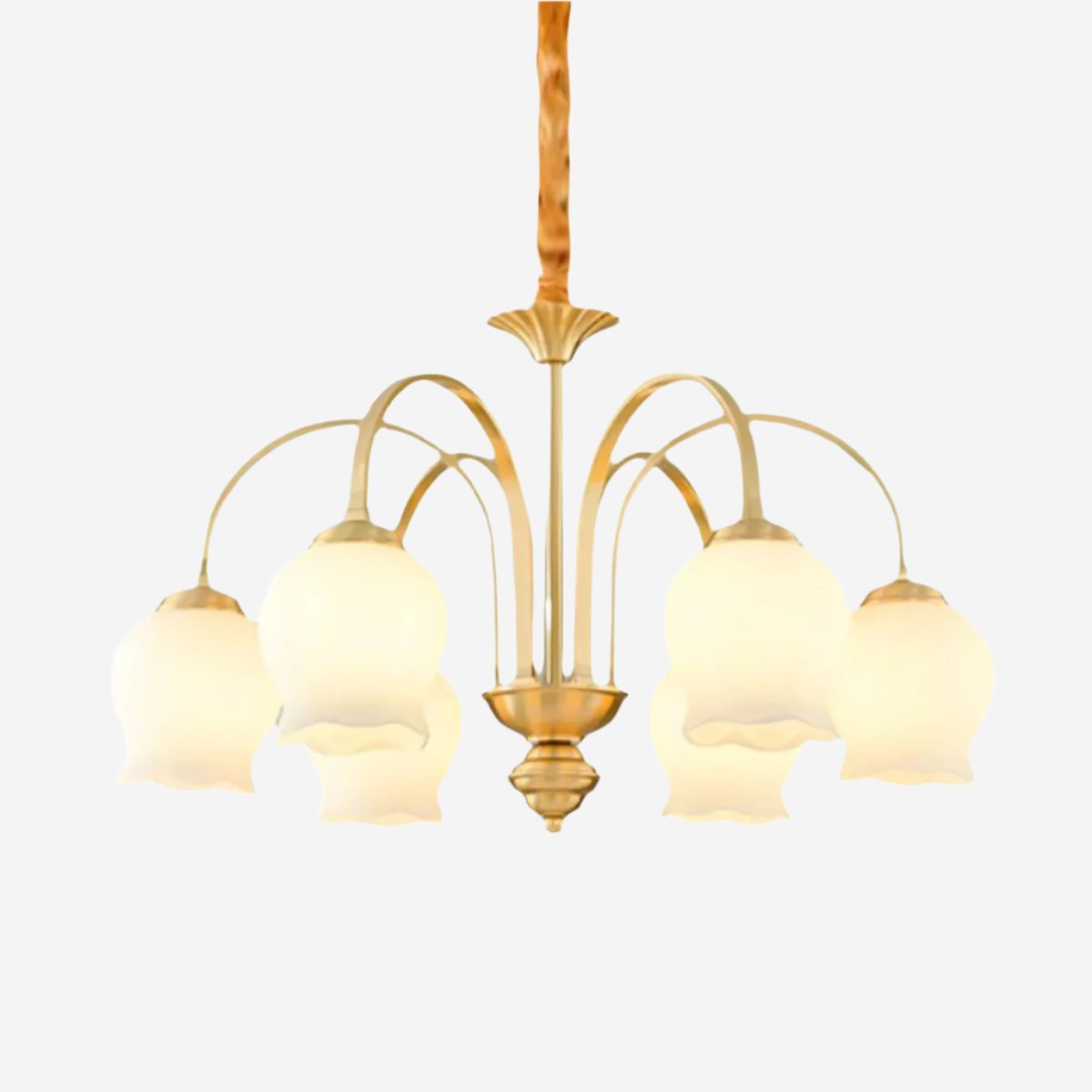 European Luxury Vintage Floral Glass Chandelier