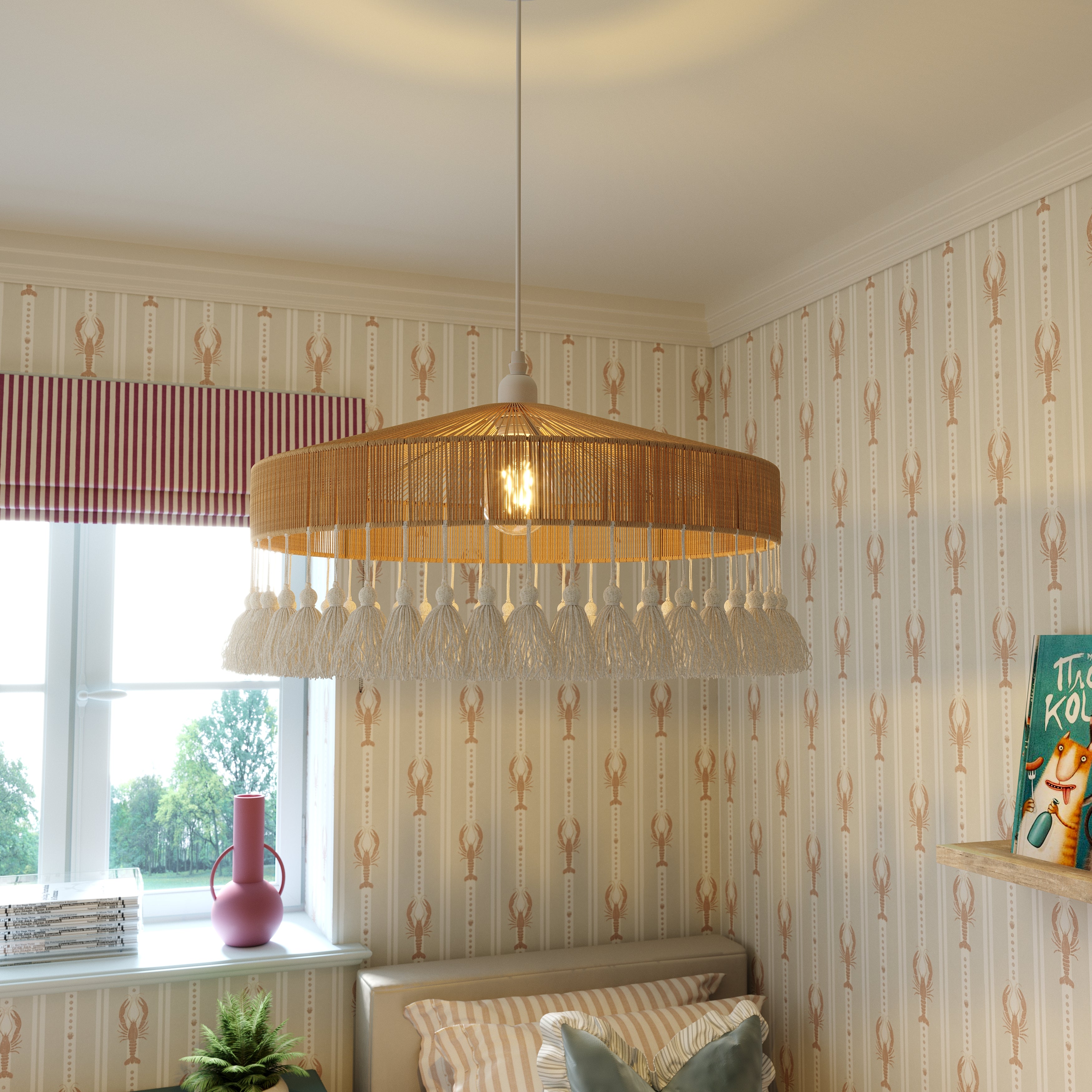 Tassel Breeze Woven Pendant Light for Boho Charm and Warmth