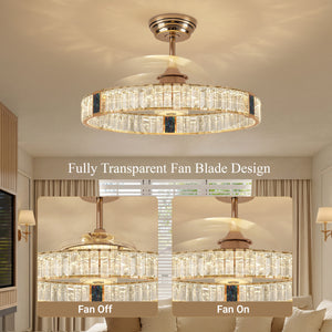 Gold ceiling fan light with three colour temperatures for warm neutral and cool white lighting