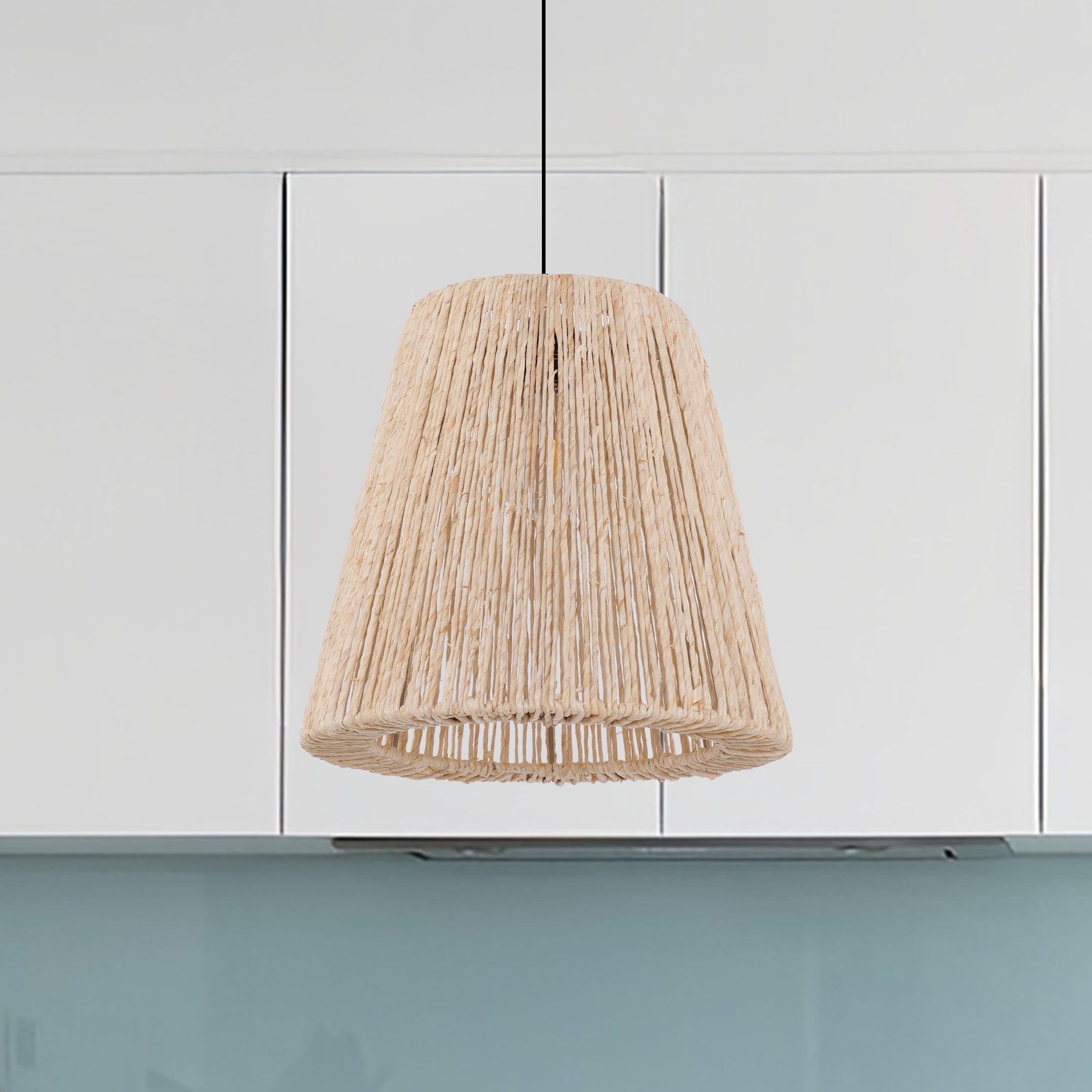Rustic Hemp Rope Woven Pendant Light for Cozy Interiors
