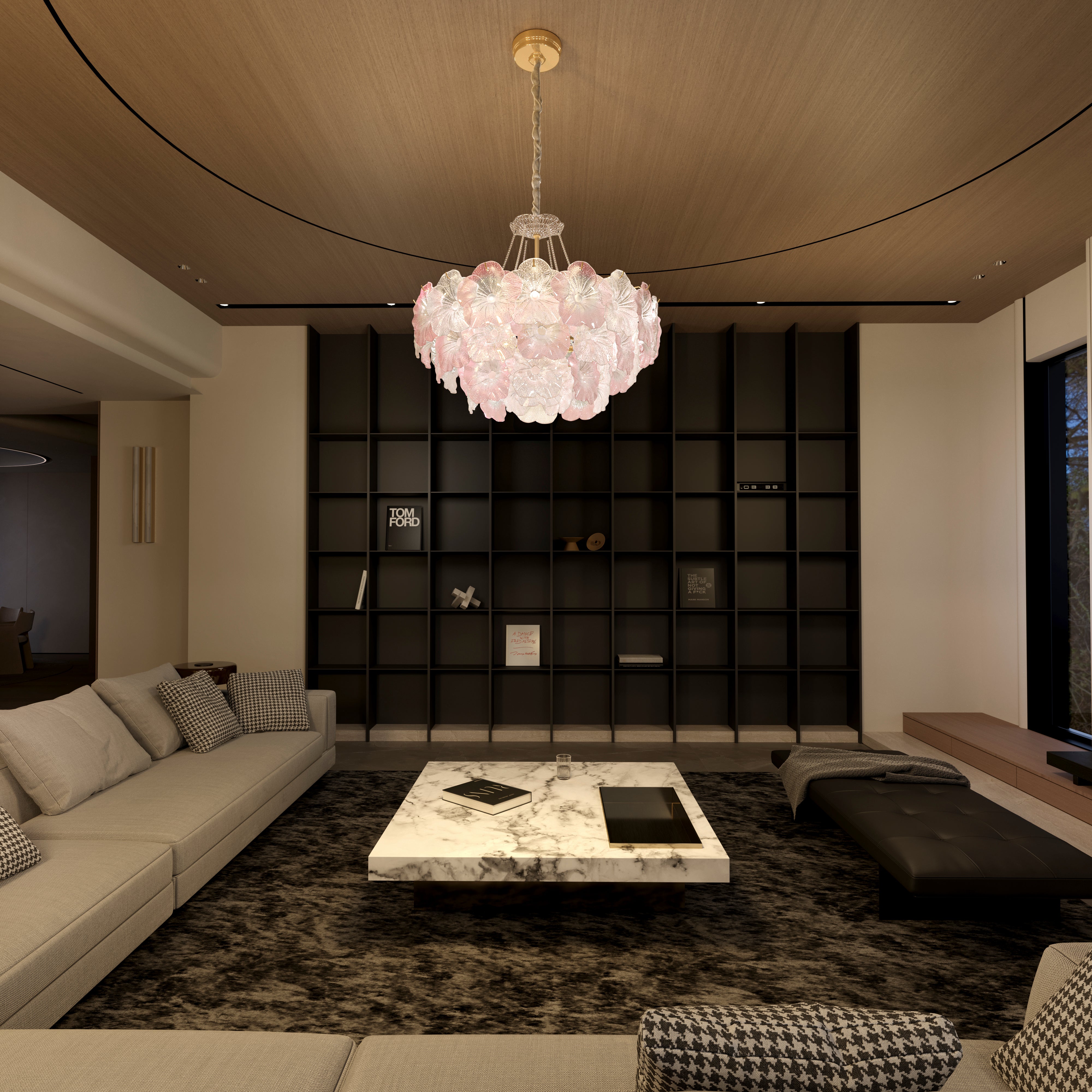 Elegant Glass Chandelier with Adjustable Hanging Length