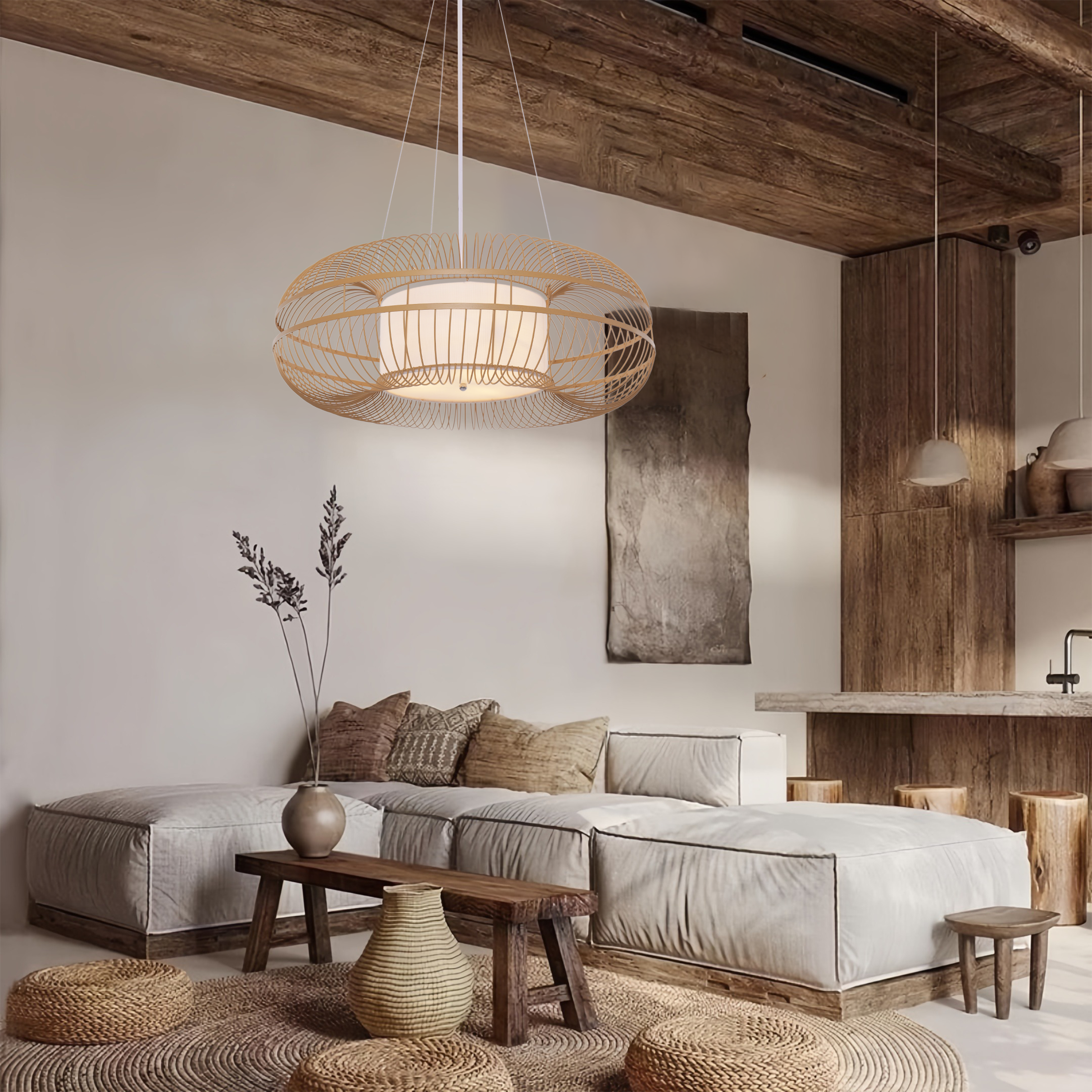 Natural-Coloured Modern Minimalist Pendant Light