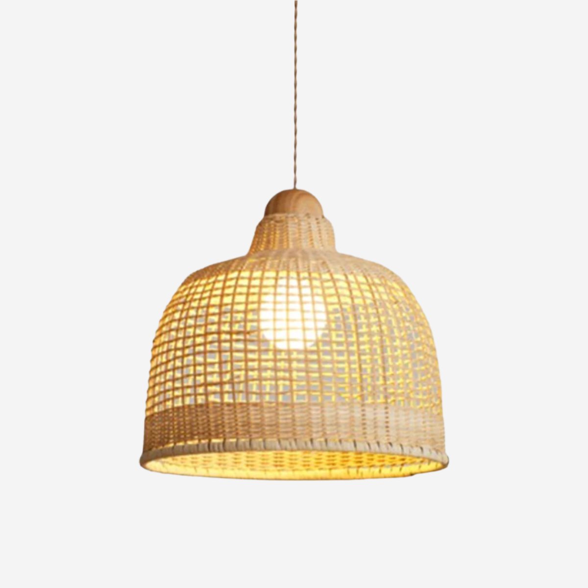 Elegant Vintage Woven Rattan Minimalist Pendant Light