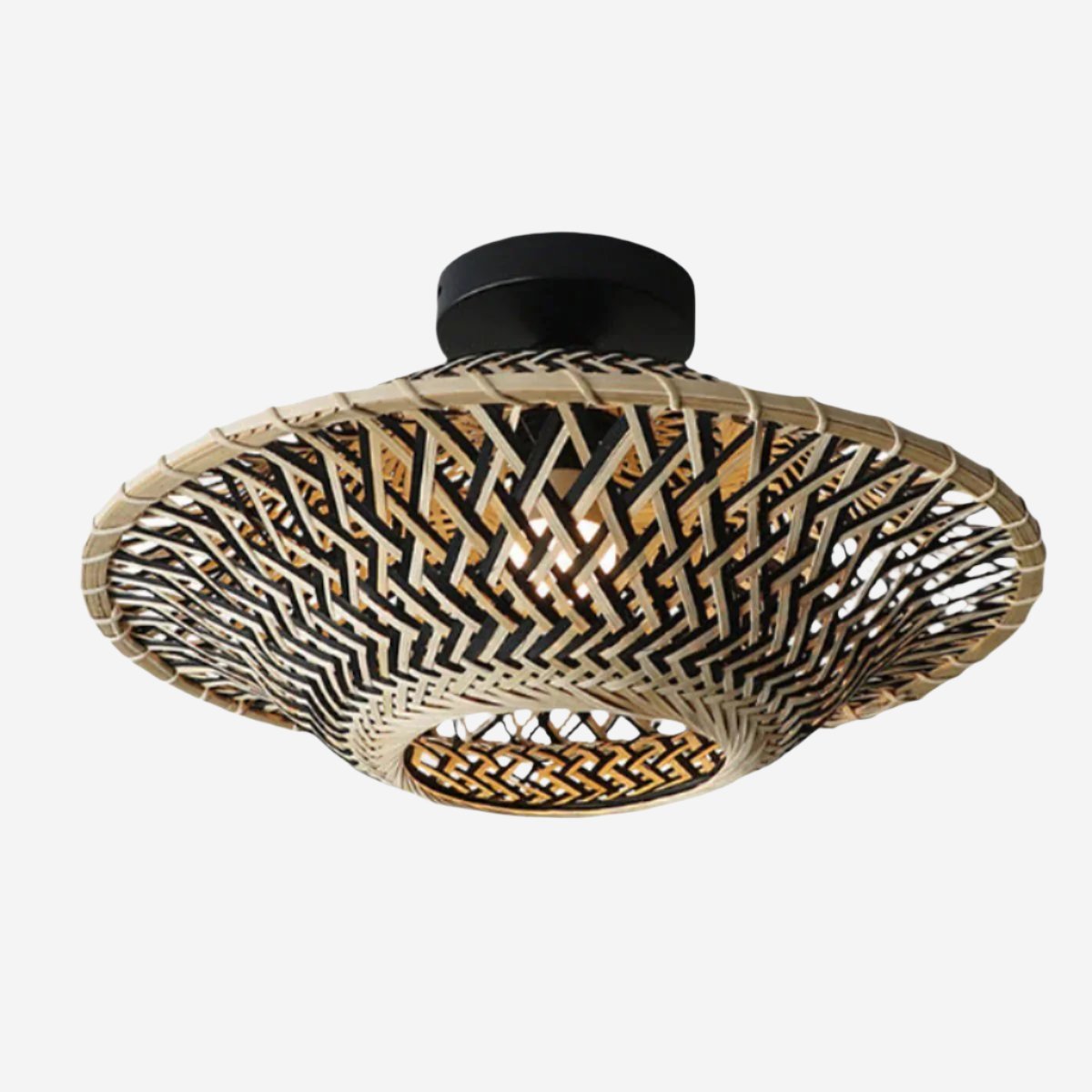 Bamboo Radiance Handwoven LED Ceiling Light