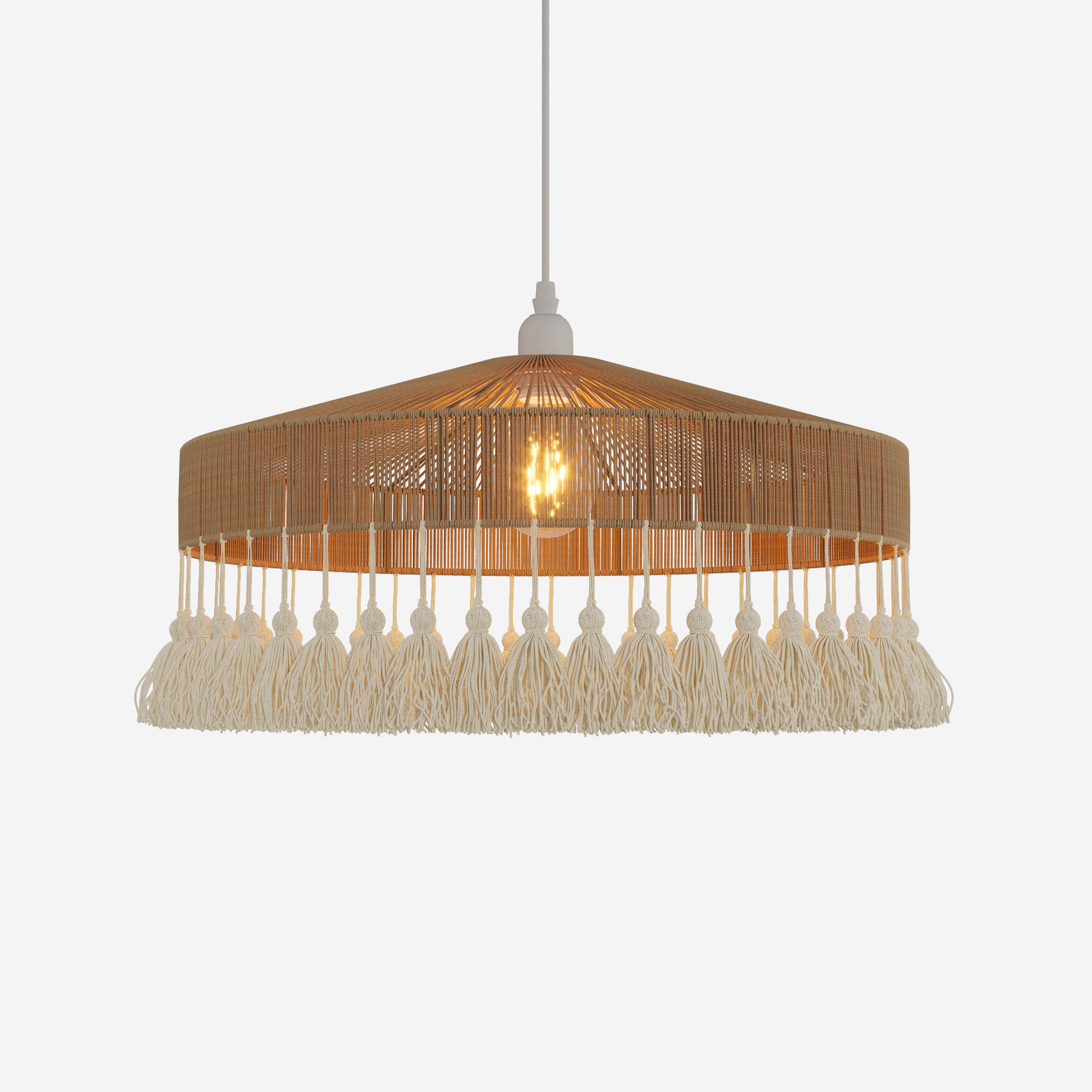 Tassel Breeze Woven Pendant Light for Boho Charm and Warmth