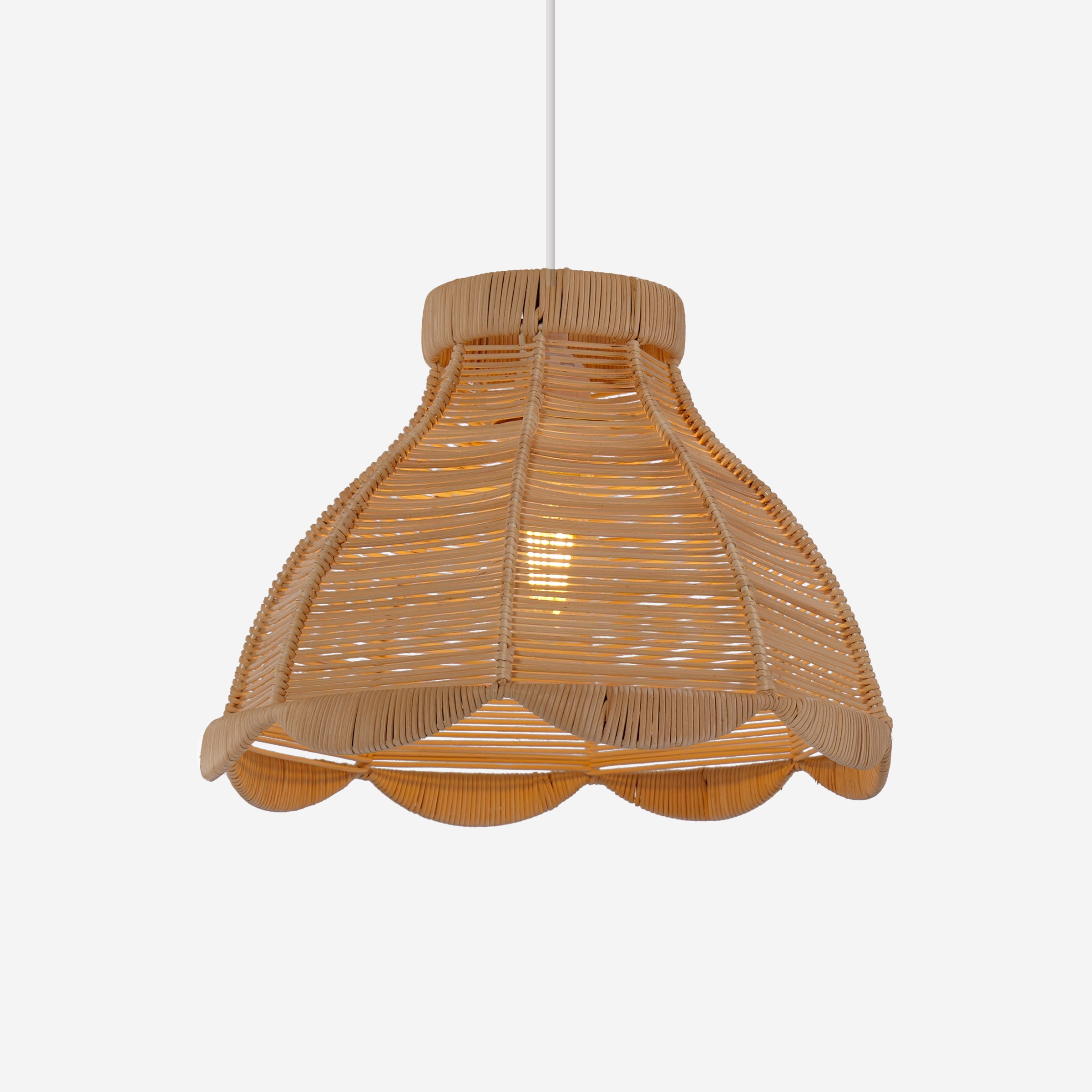 Petal Bloom Rattan Woven Pendant Light