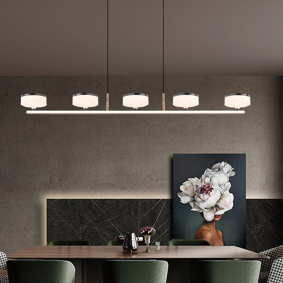 Aluminum Acrylic Chandelier with Three-Colour Changing