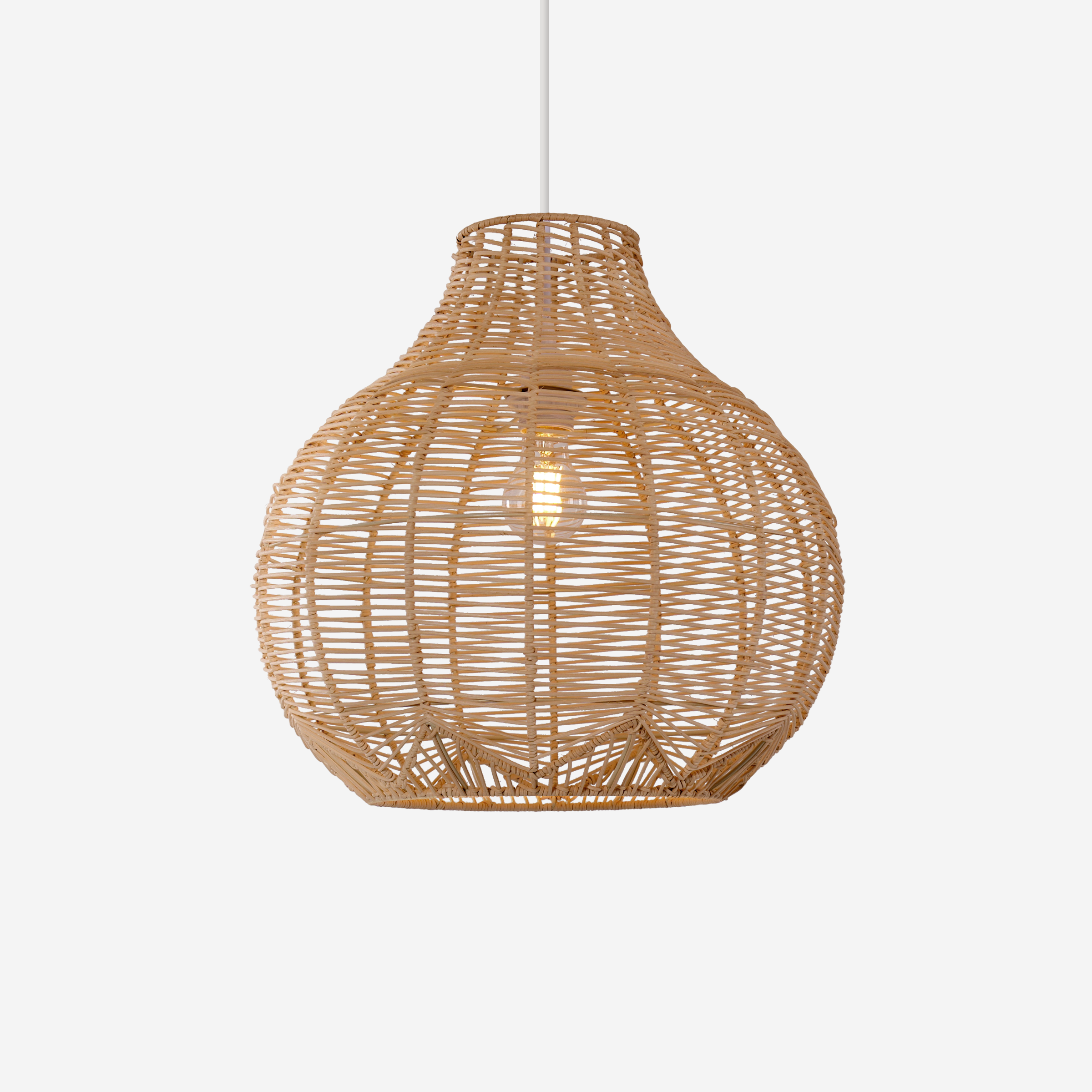 Open-Gourd  Rattan Pendant Light for Kitchen & Dining Room