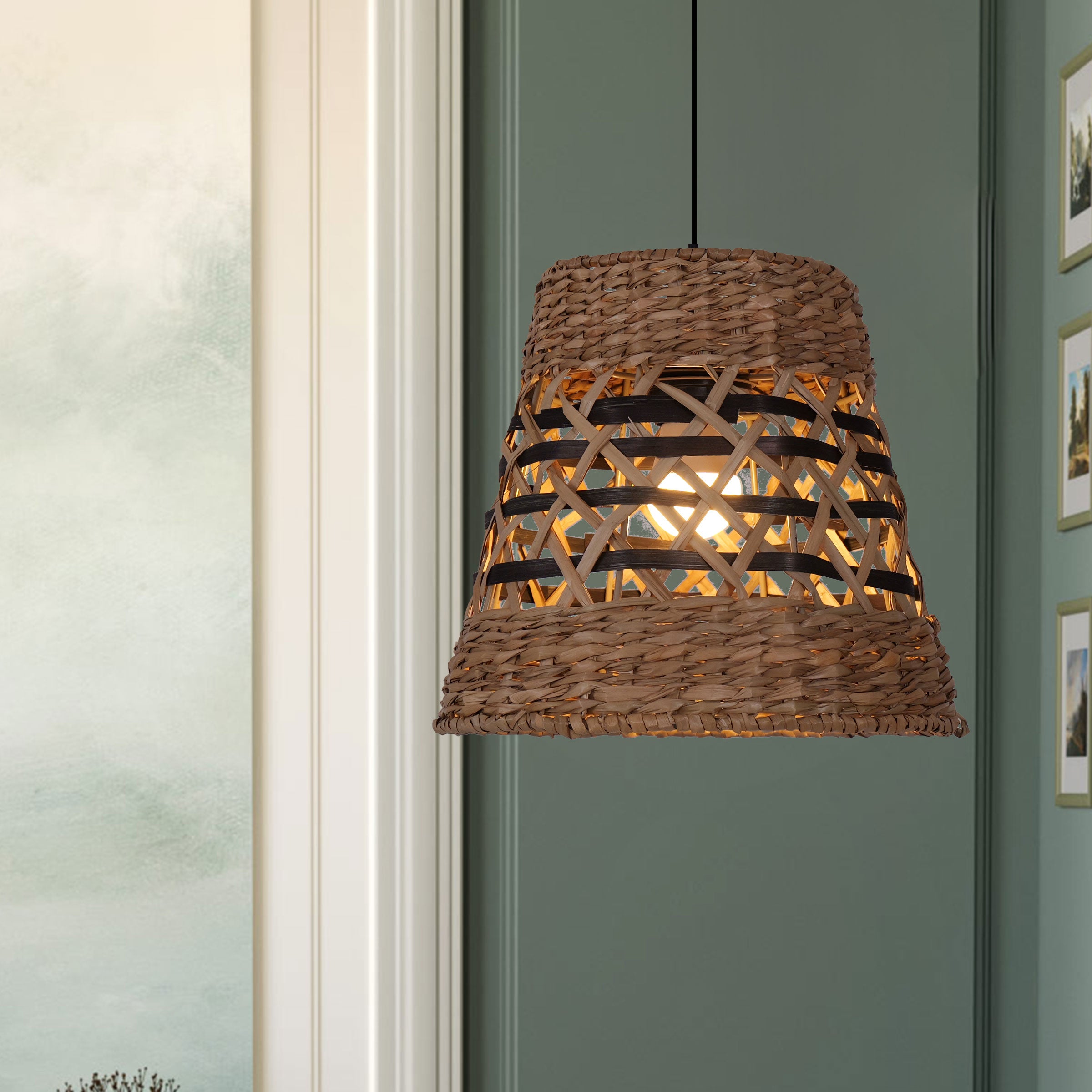 Handwoven Paper Rope Pendant Light Bohemian Rustic Charm