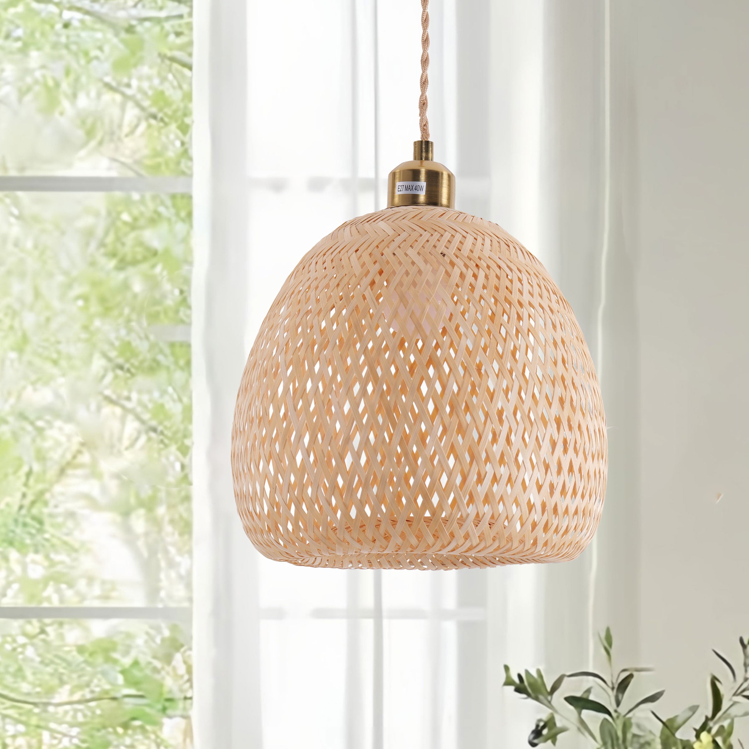 Handwoven Bamboo Pendant Light Natural Elegance for Warm Ambient Spaces