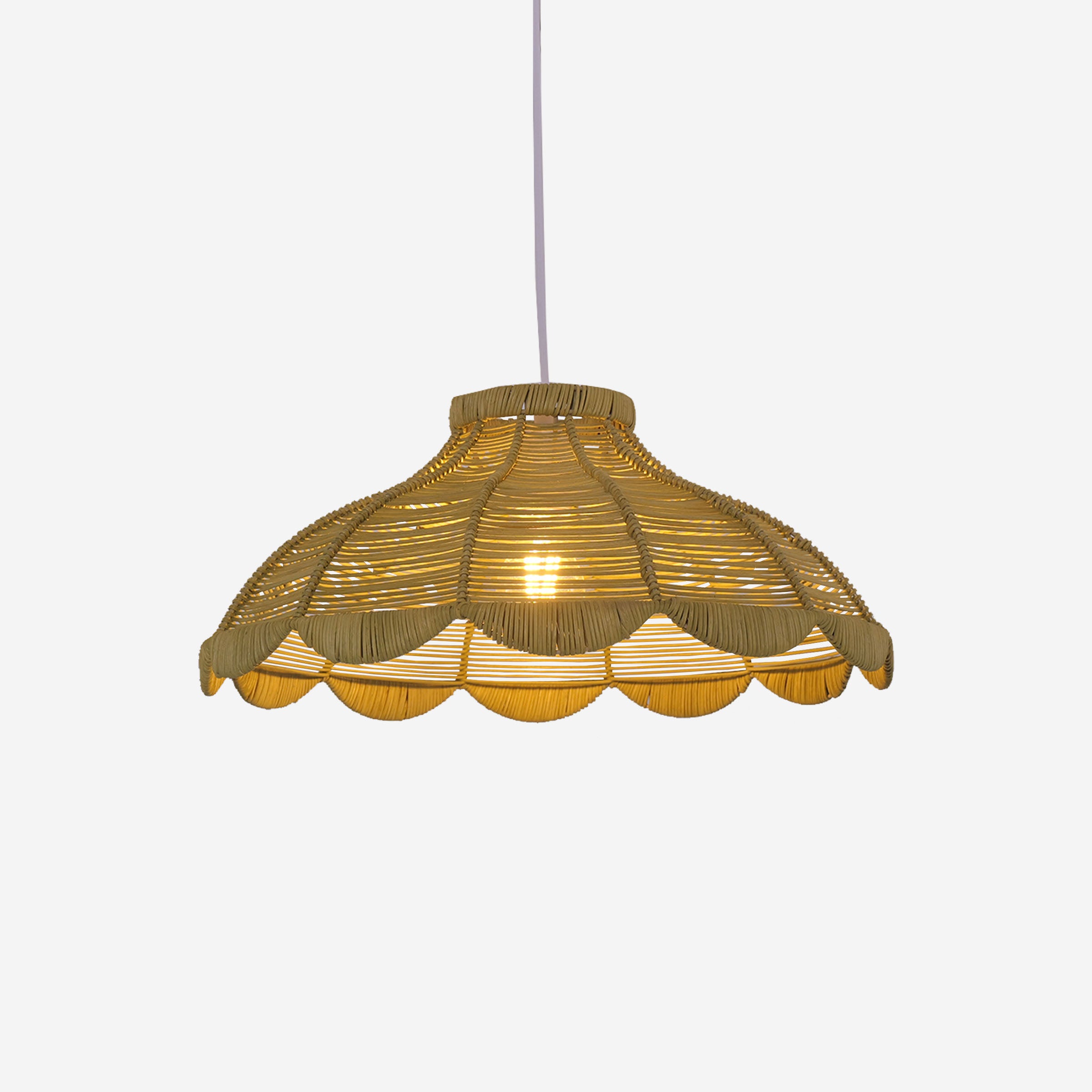 Reseda Petal Shaped Rattan Pendant Light
