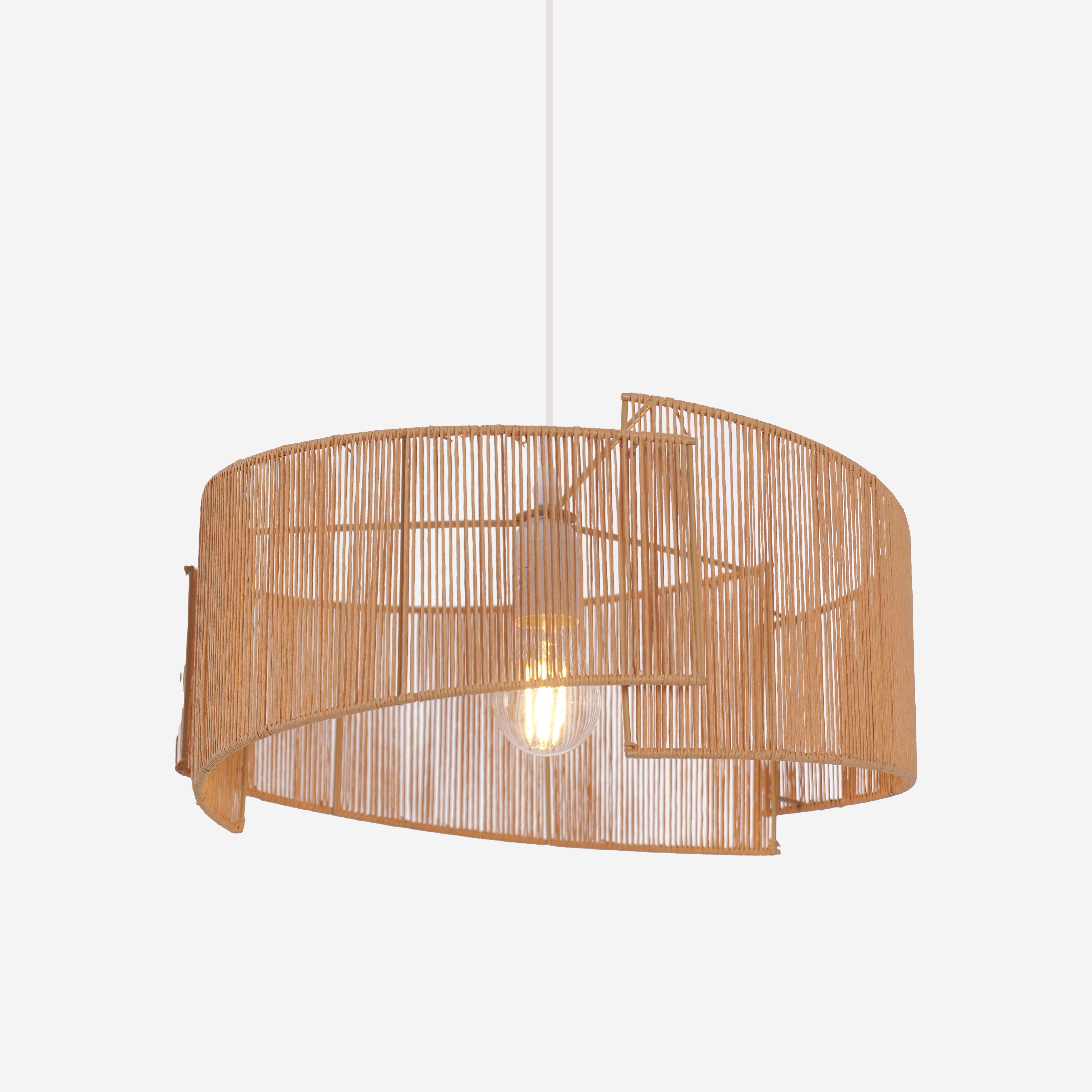 Twist  Handwoven Paper Rope Pendant Light for Cozy Living Spaces