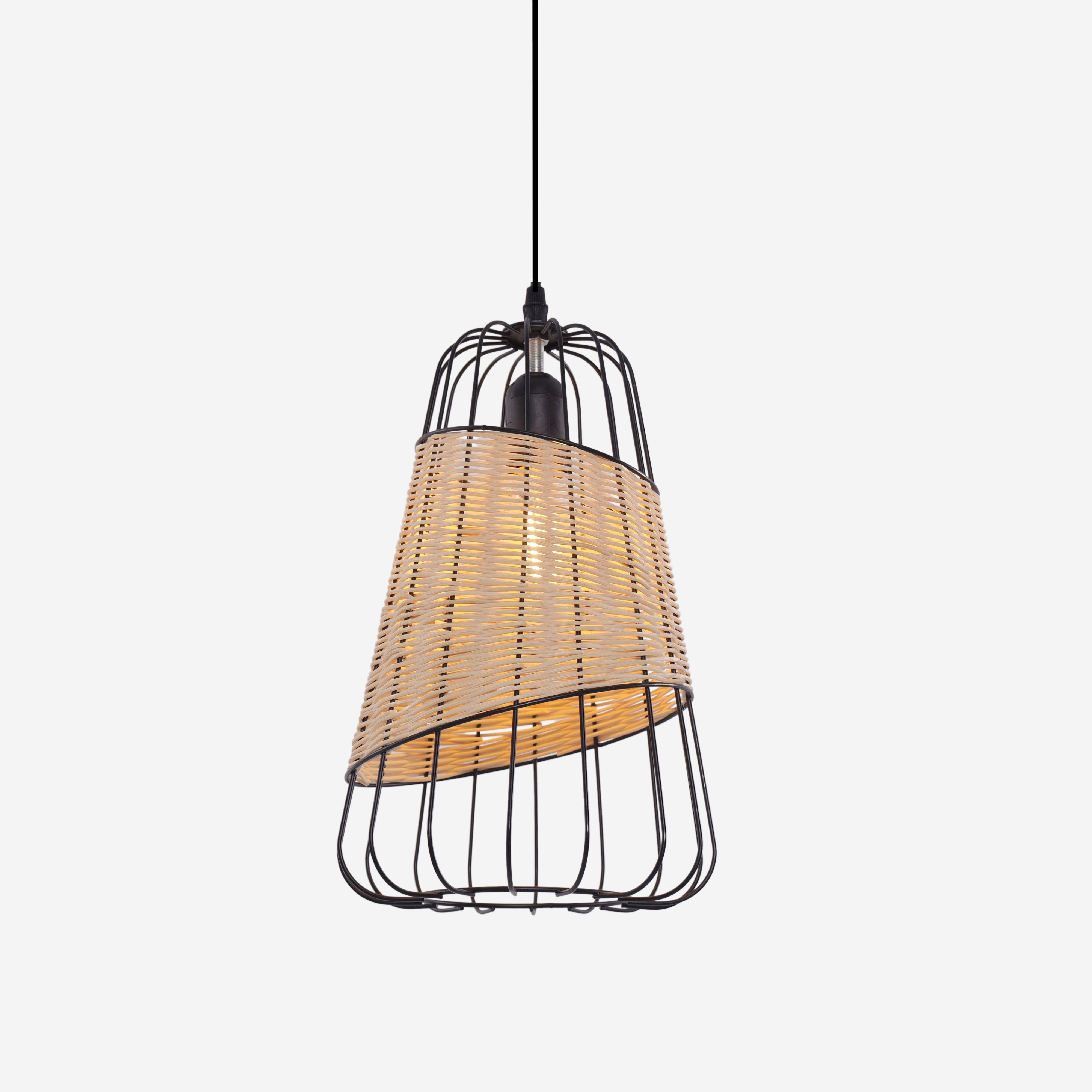 Lantern-Inspired Rattan Ceiling Light for Cozy Natural Elegance