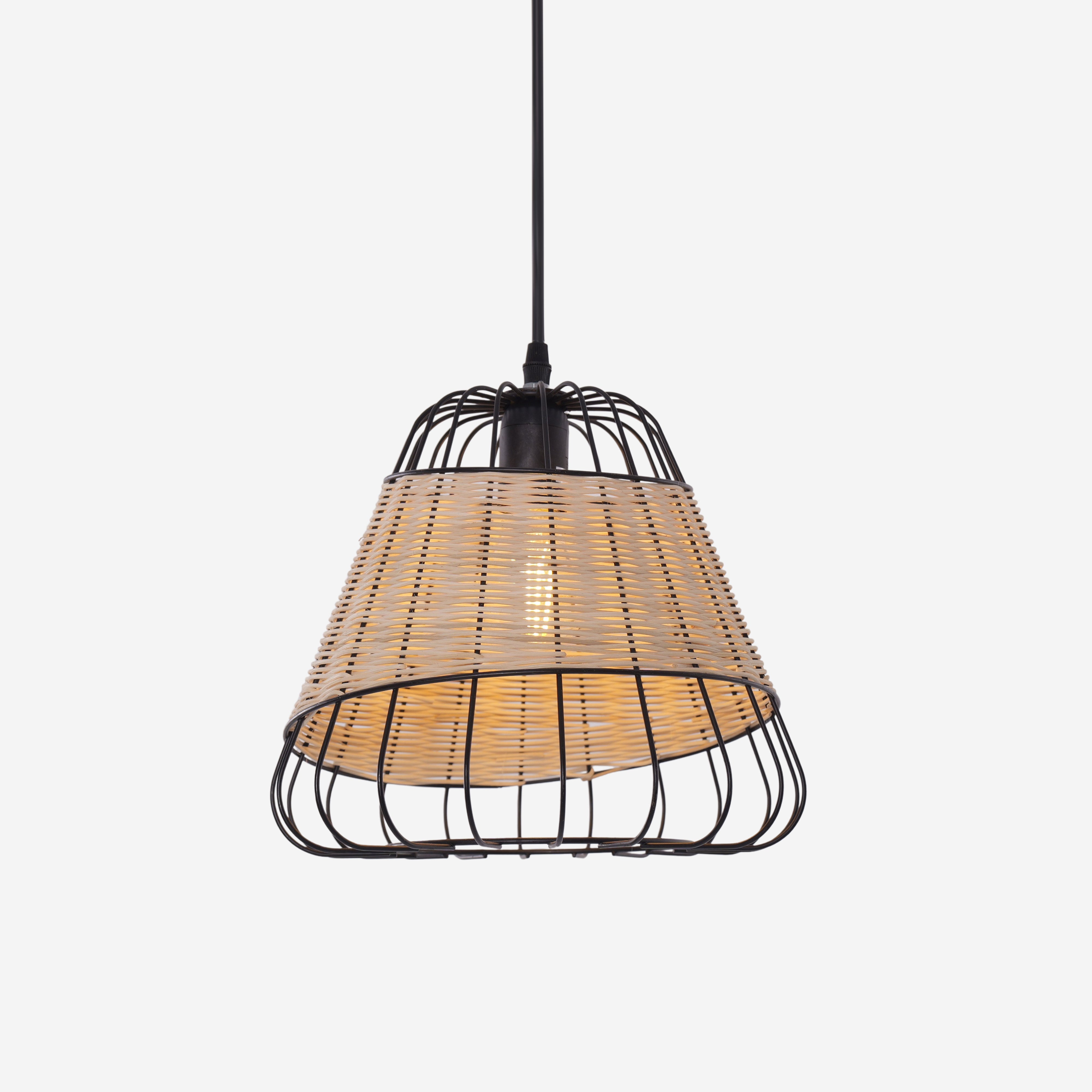 Bell-Shaped Rattan Pendant Light for Timeless Rustic Elegance
