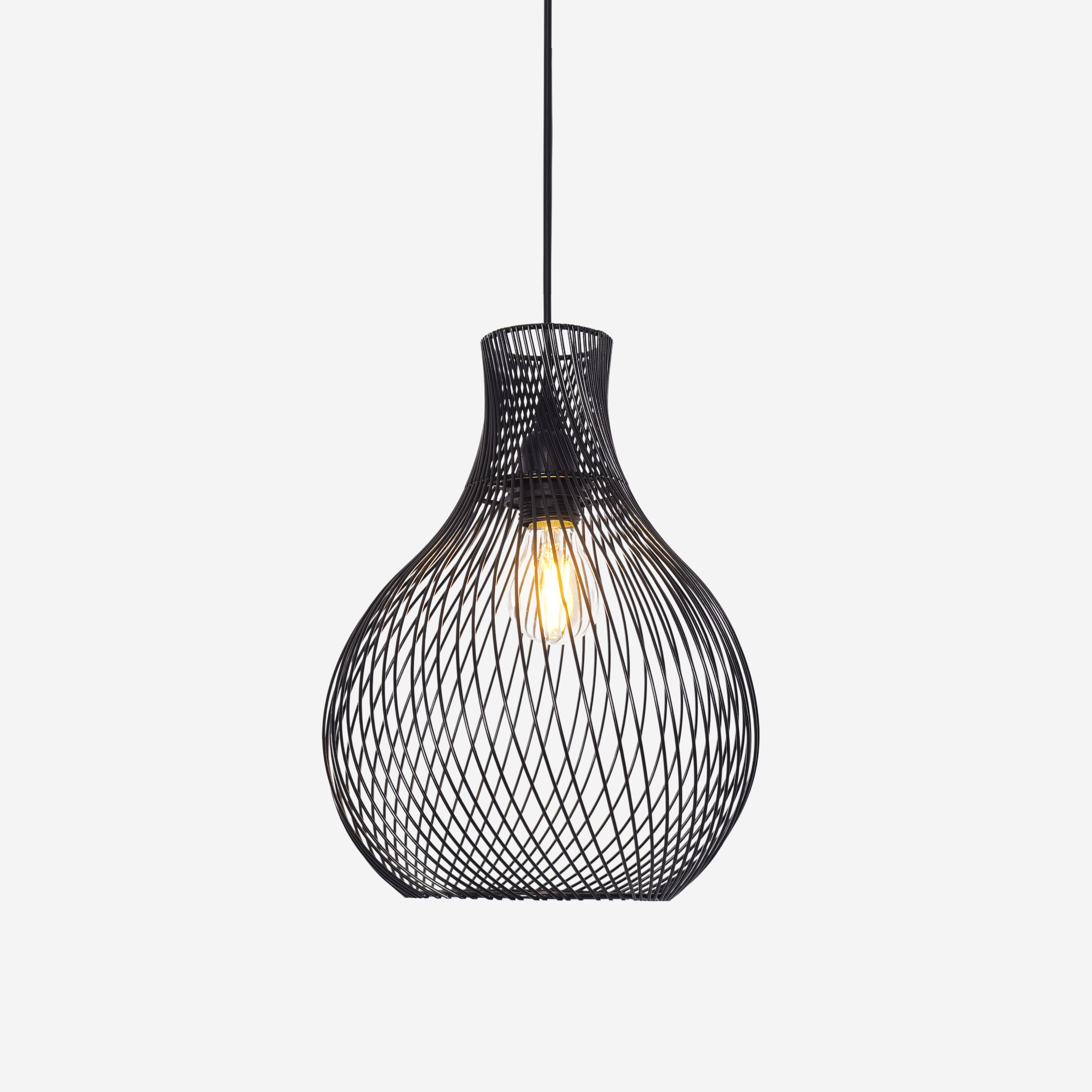 Modern Black Iron Pendant Light | Industrial Geometric Design for Kitchen & Dining Room
