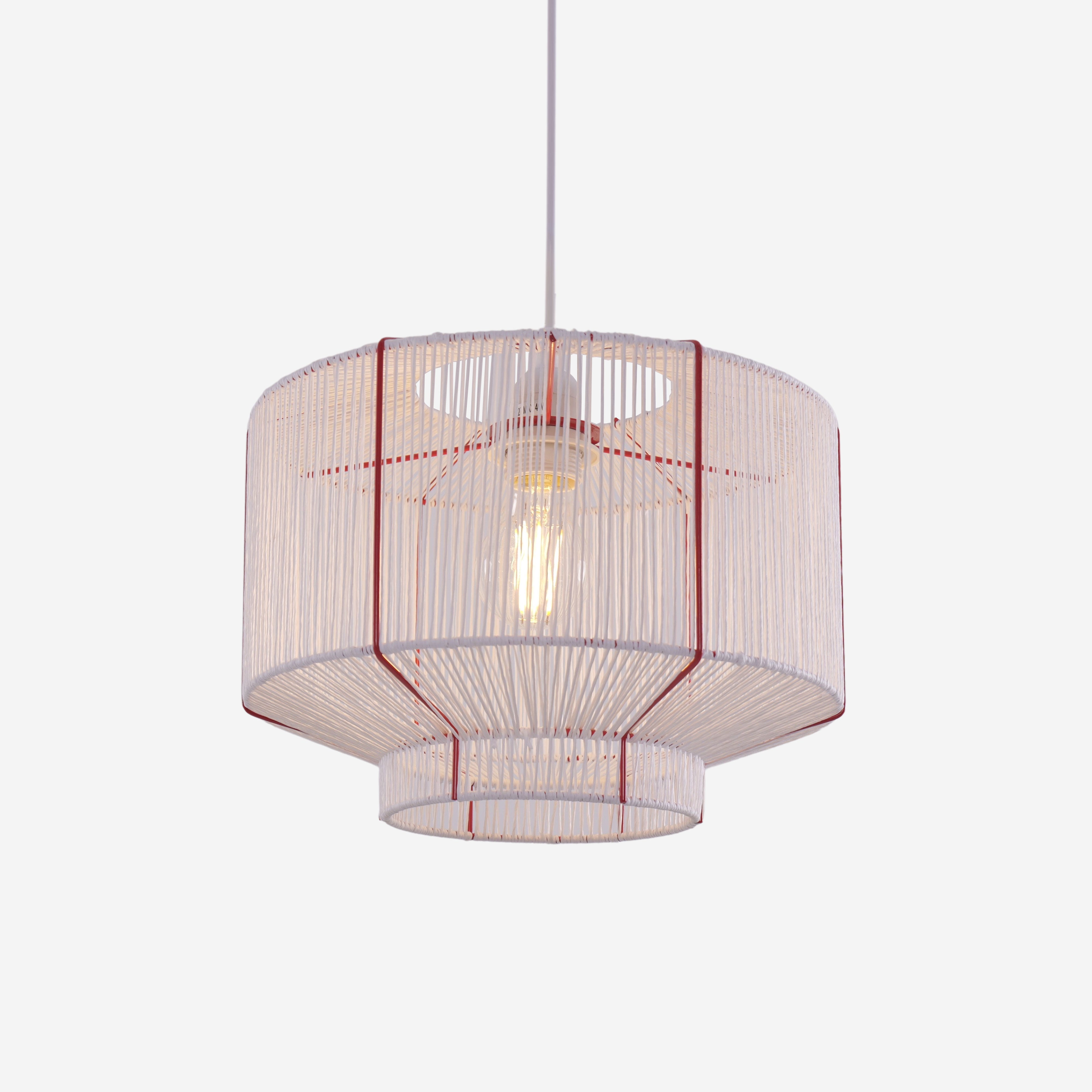 Modern Handwoven White Paper Rope Pendant Light for Cozy Interiors