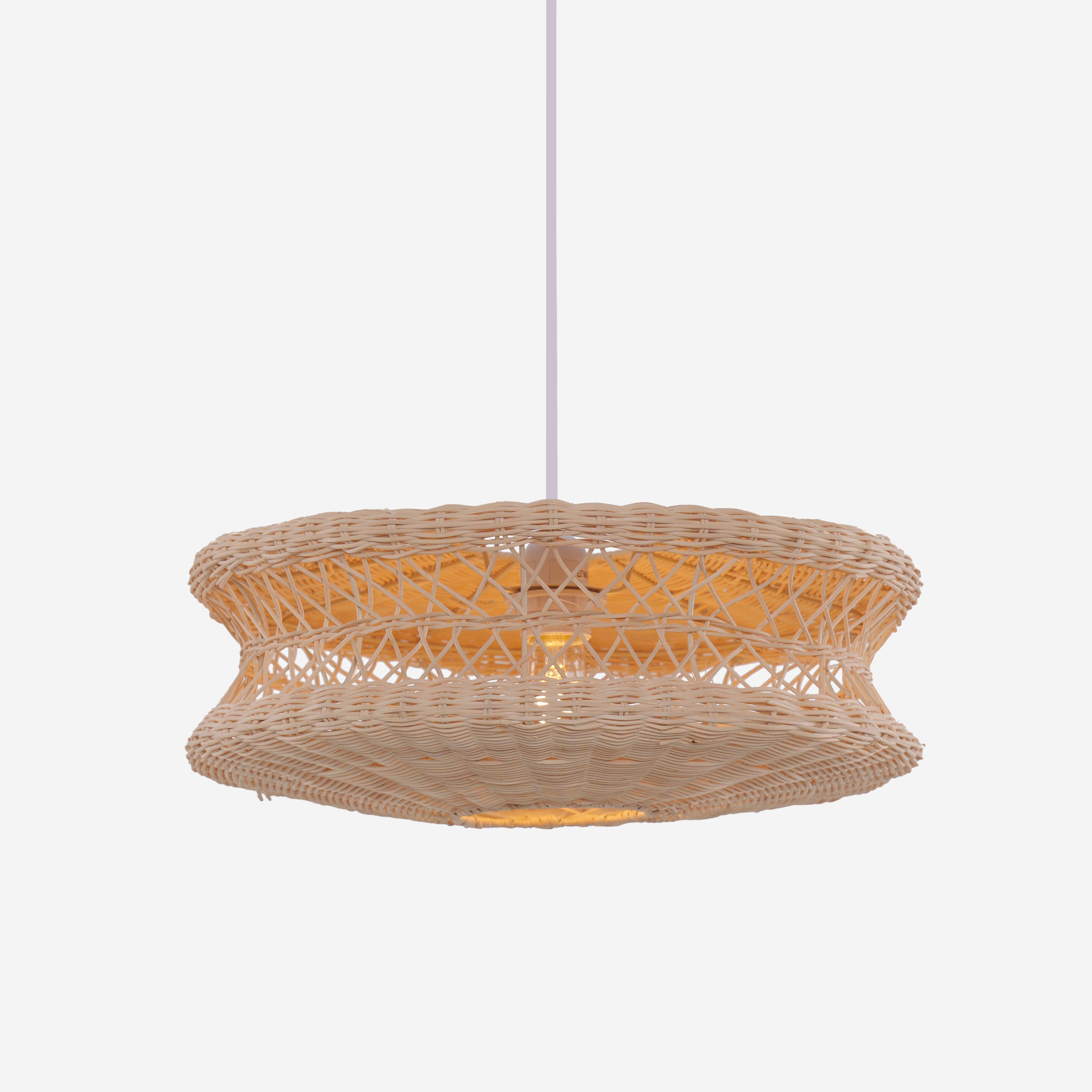 Bohemian Wicker Hanging Lamp with Layered Woven Structure