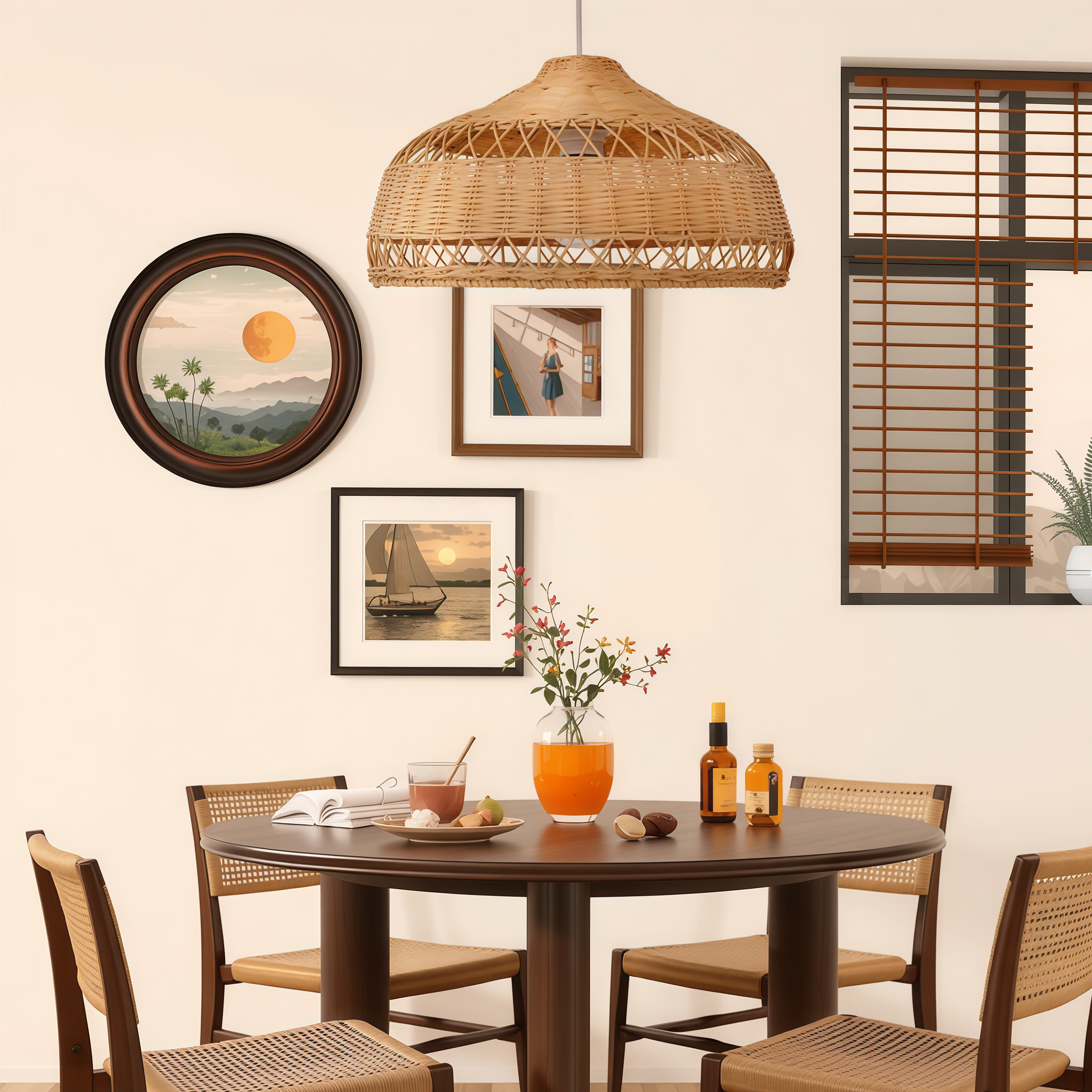 Minimalist Bamboo Cone Ceiling Light