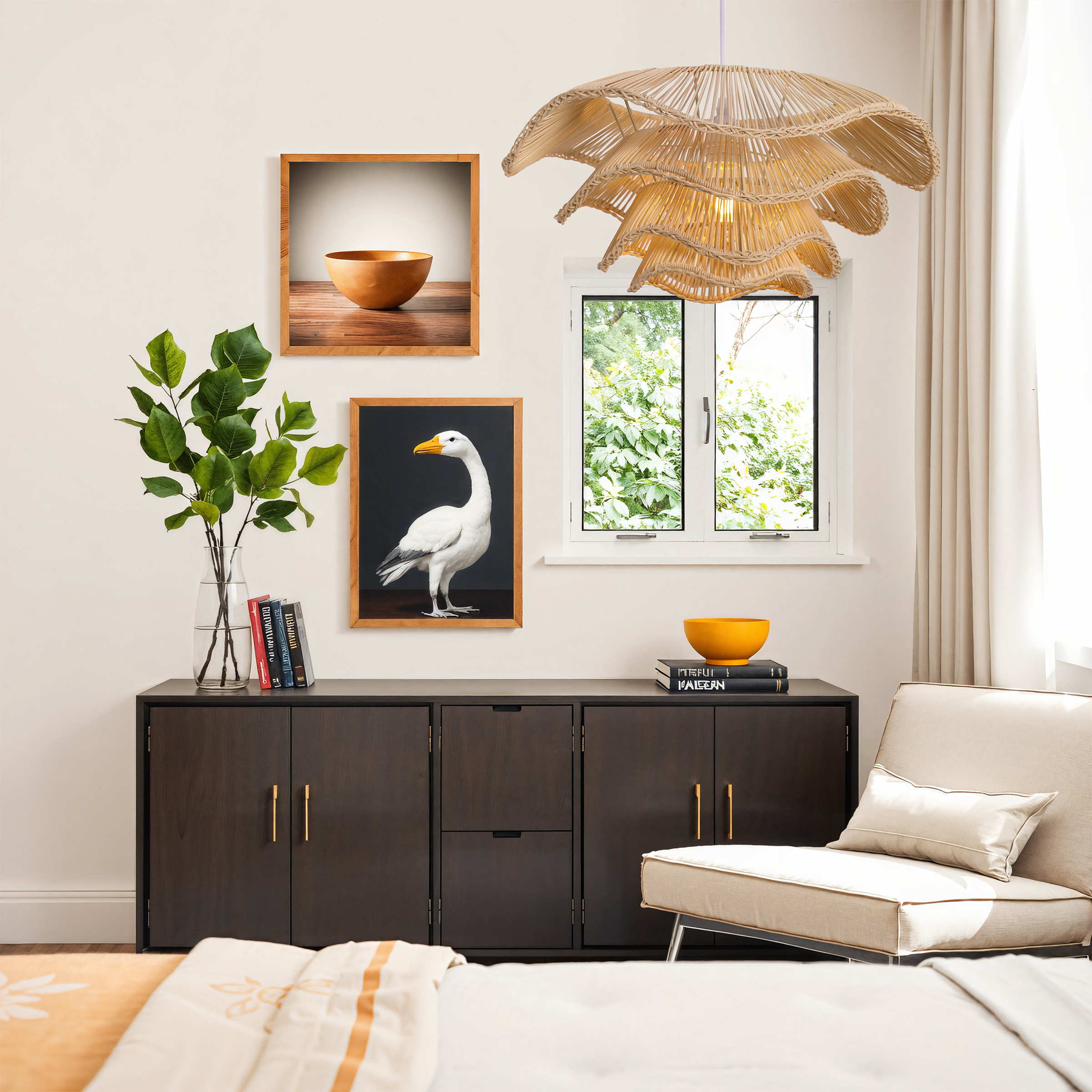Boho Bamboo Dome Hanging Light